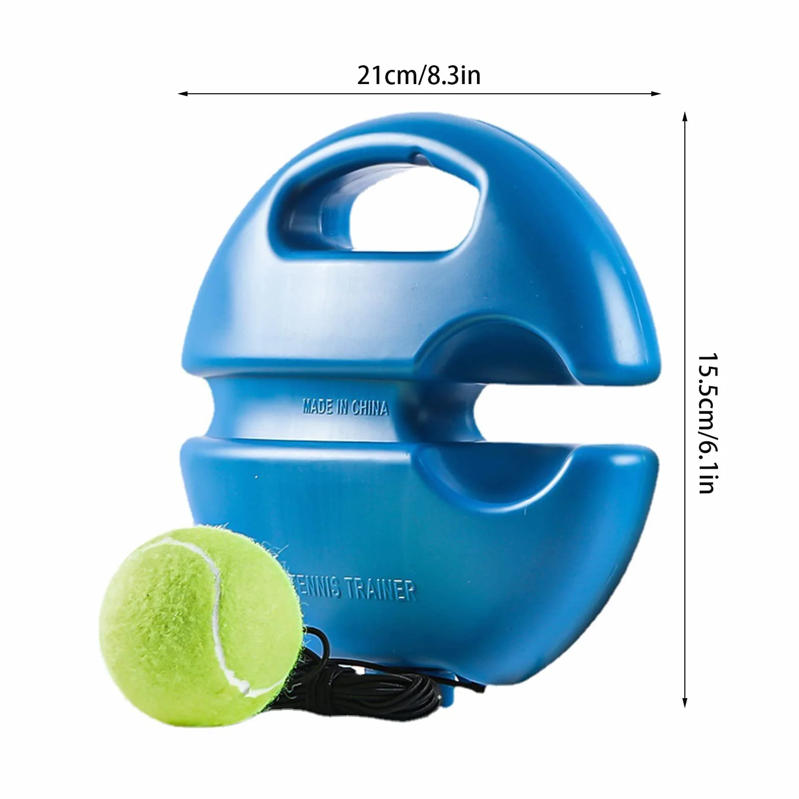 Entrenador Elástico de Tenis para Principiantes, Niños y Adultos - Pelota de Rebote 1 Pieza (Azul)