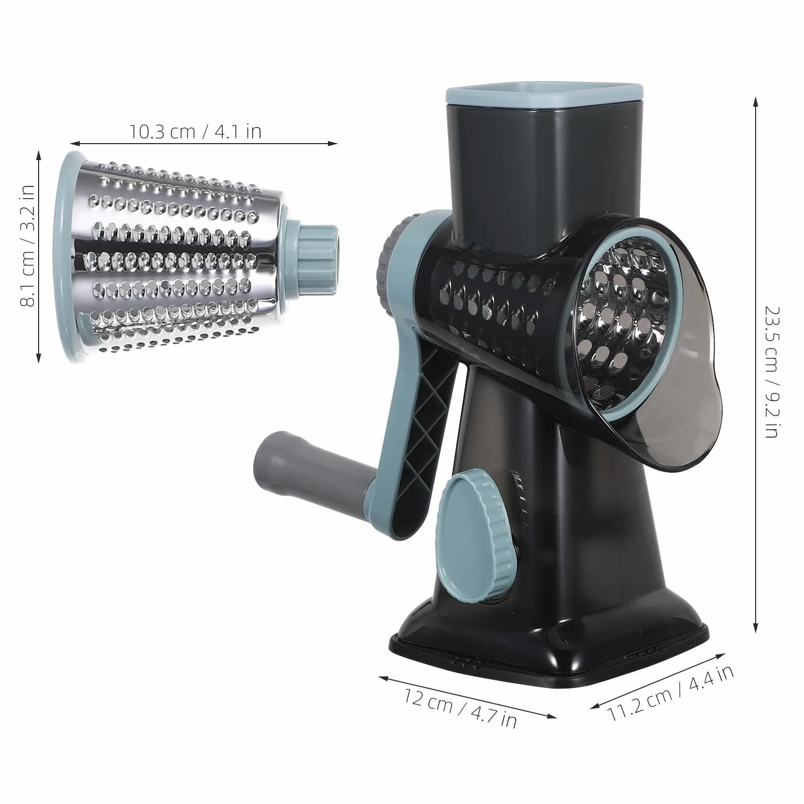 ifundom Rallador Cortador de Verduras Multifuncional Manual con Manivela, Diseño Compacto de Acero Inoxidable para Uso Diario en Cocina Familiar
