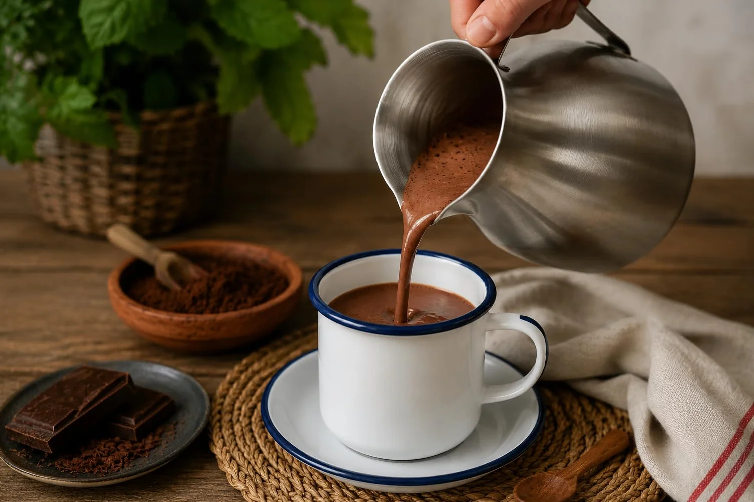 CHOCOLATERA - 1.5 litros - CHOCOLATERA DE Aluminio Y Molinillo DE Madera - Producto Hecho EN Colombia