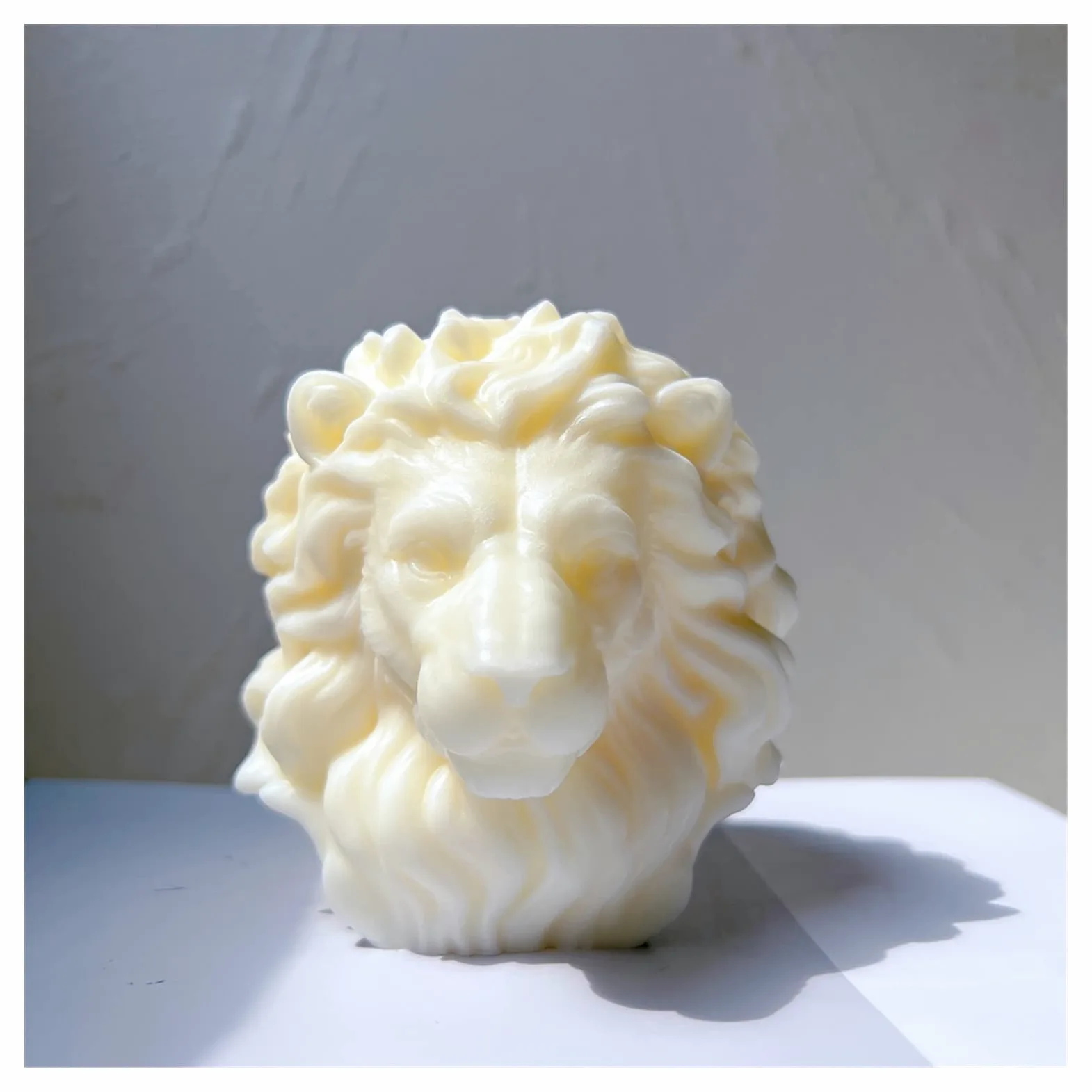 YZACK Molde de Silicona for Vela de Cabeza de león, Estatua de Animal única, moldes for Velas de Cera de Soja, Amantes de los Animales, decoración del hogar, Regalo for fundición de Resina