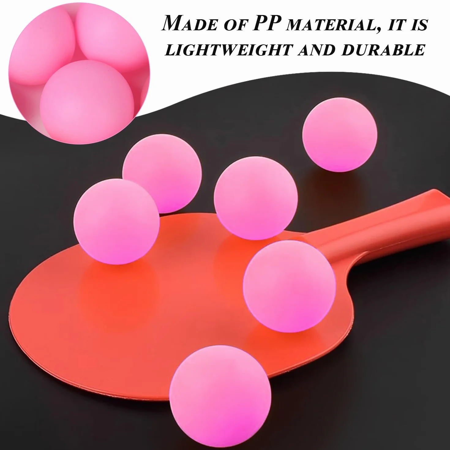 Pelotas De Tenis De Mesa Rosa 40 mm Plástico Paquete De 20 Entrenamiento