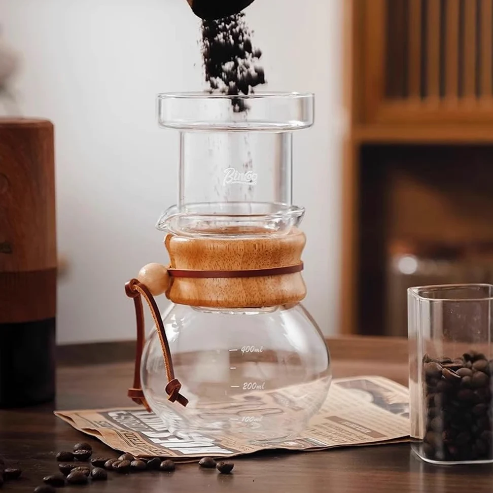 Cafetera fría con jarra de vidrio para servir de 1 a 4 tazas