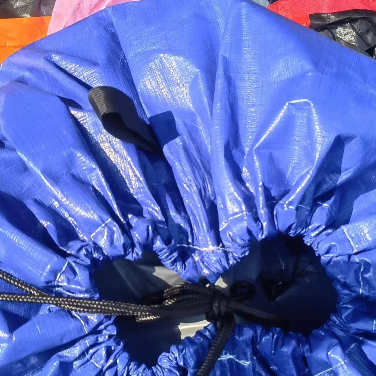 2 bolsas de mudanza reutilizables resistentes con cordón y asas, bolsas de almacenamiento de ropa gigantes, impermeables, para ropa, ropa de cama, colcha, mantas, equipaje (azul)