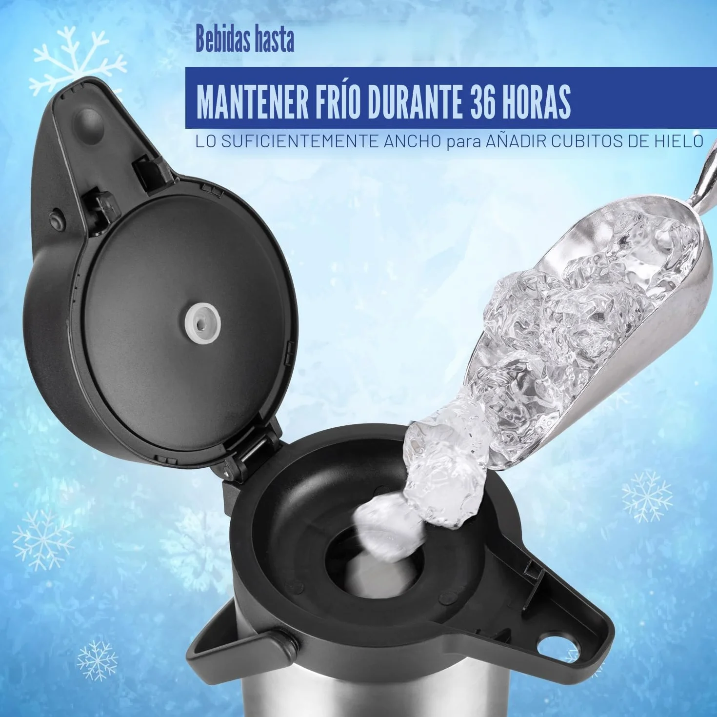 Vondior Airpot Jarra de 1,9 litros – Jarra de café profesional aislada de acero inoxidable, termo, dispensador de bebidas térmicas, adecuado para bebidas de fiesta