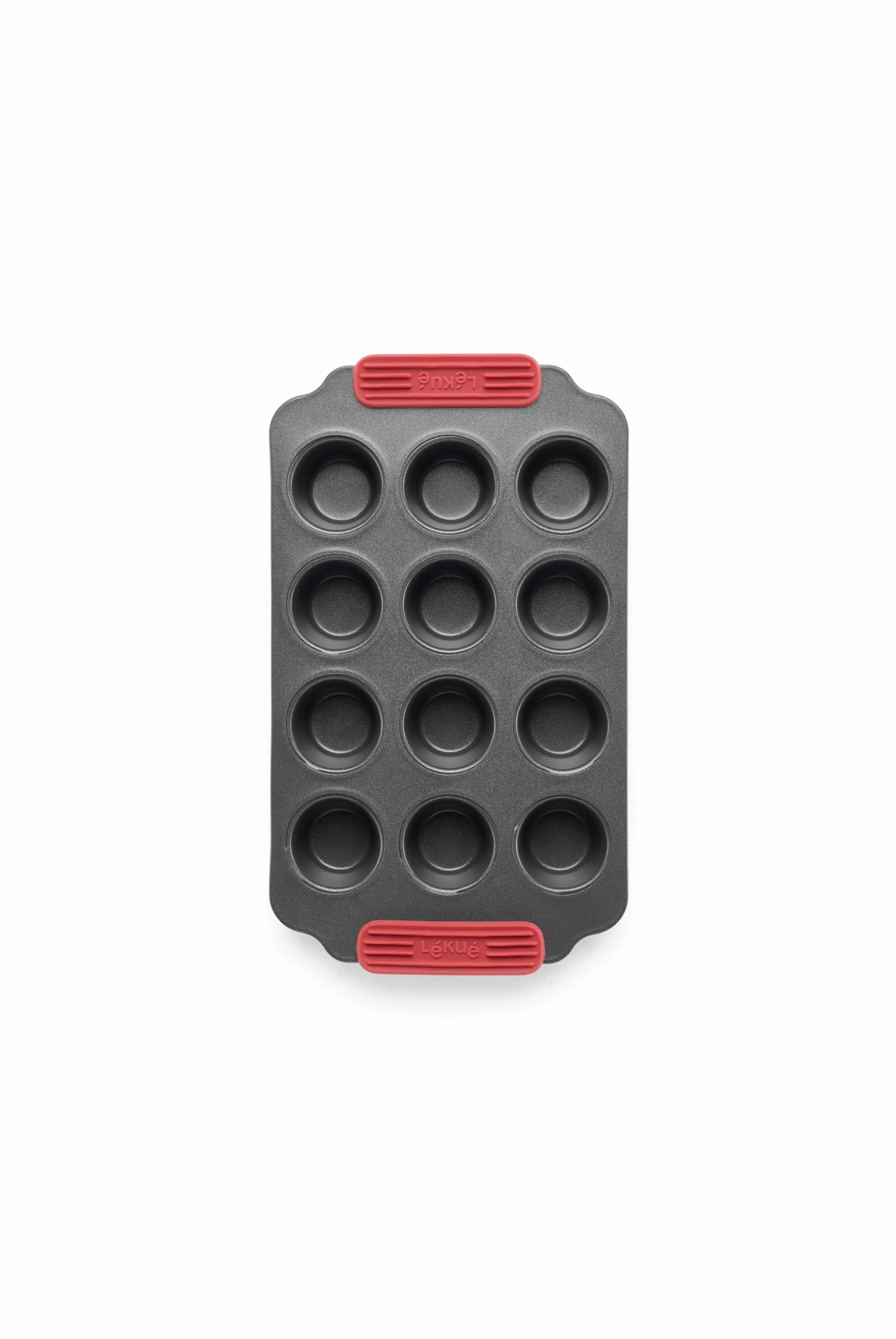 Lékué Molde Mini Muffins Pastelería antiadherente Metálico, 12 cavidades