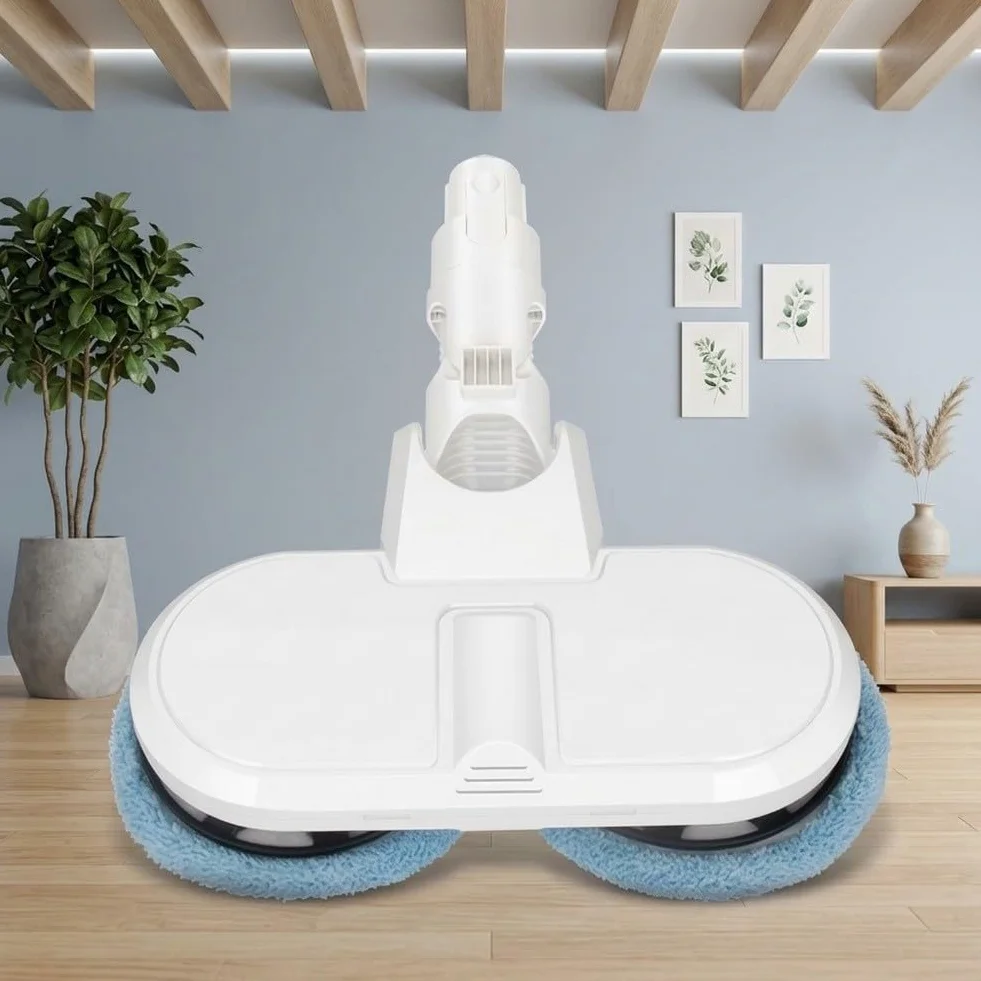 Cabezal de fregona para aspiradora Dreame V8 V9B V10 V11, accesorio eléctrico de microfibra, almohadilla de repuesto lavable para limpieza de suelos duros, color blanco