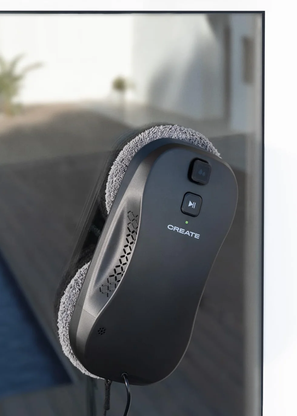 CREATE / WIPEBOT Pro/Robot limpiacristales automático con WiFi / 2 Niveles de pulverizado, Reconocimiento de Esquinas y Bordes, Cable de Seguridad de 5m, Depósito de 60ml