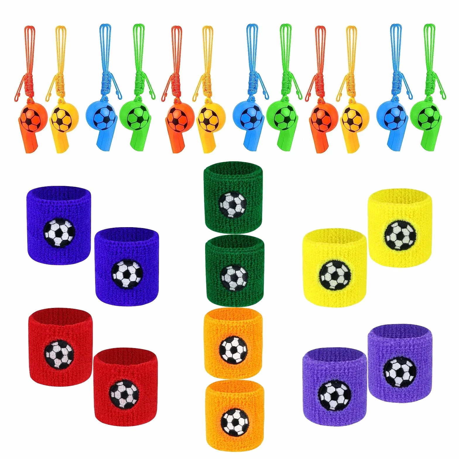Muñequera Deportiva Silbatos de Plástico 12 Piezas para Deportes Fiesta