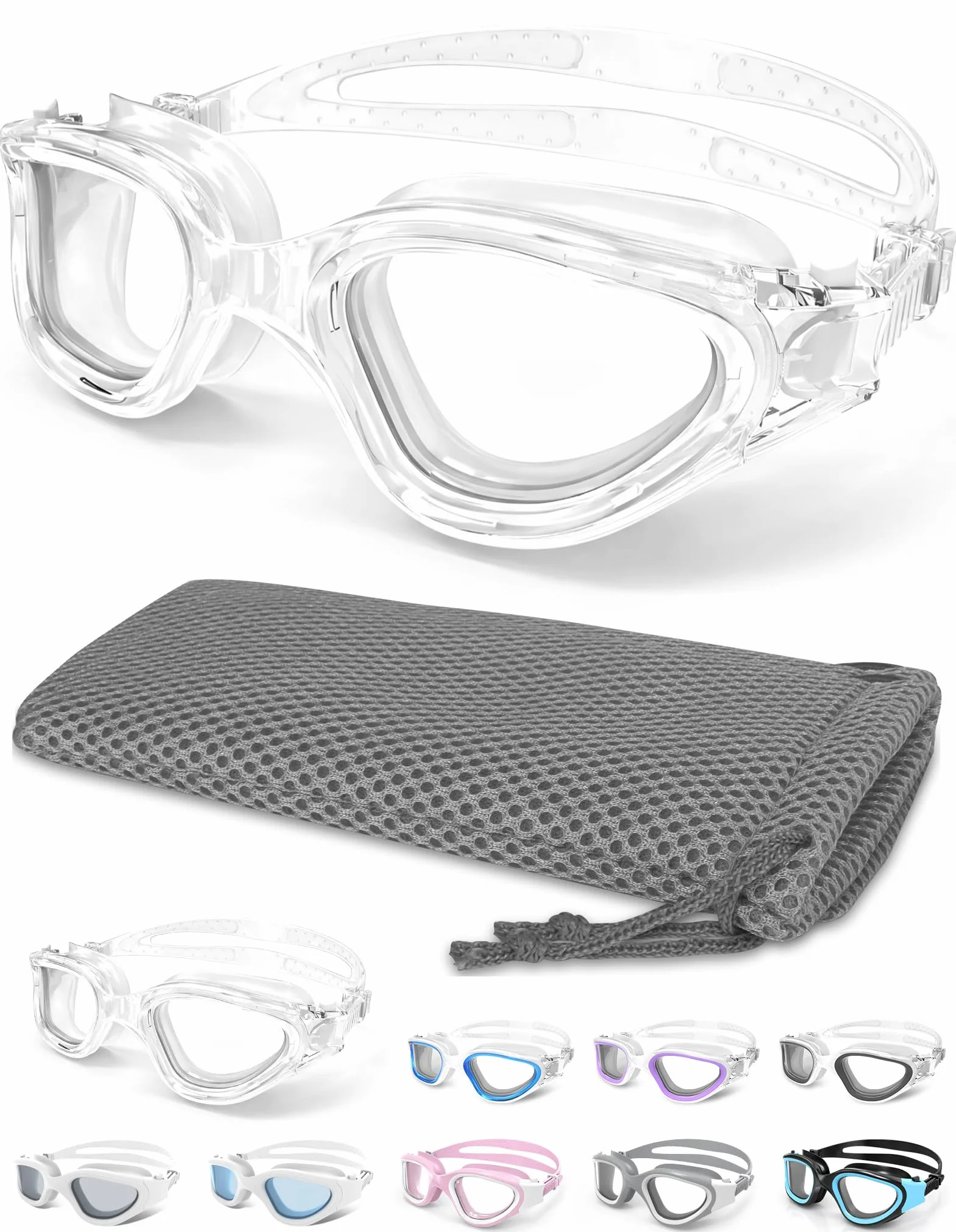 Winline Gafas de natación Antiniebla Protección UV Anti Leak Polarizadas para Hombres Mujeres Adultos
