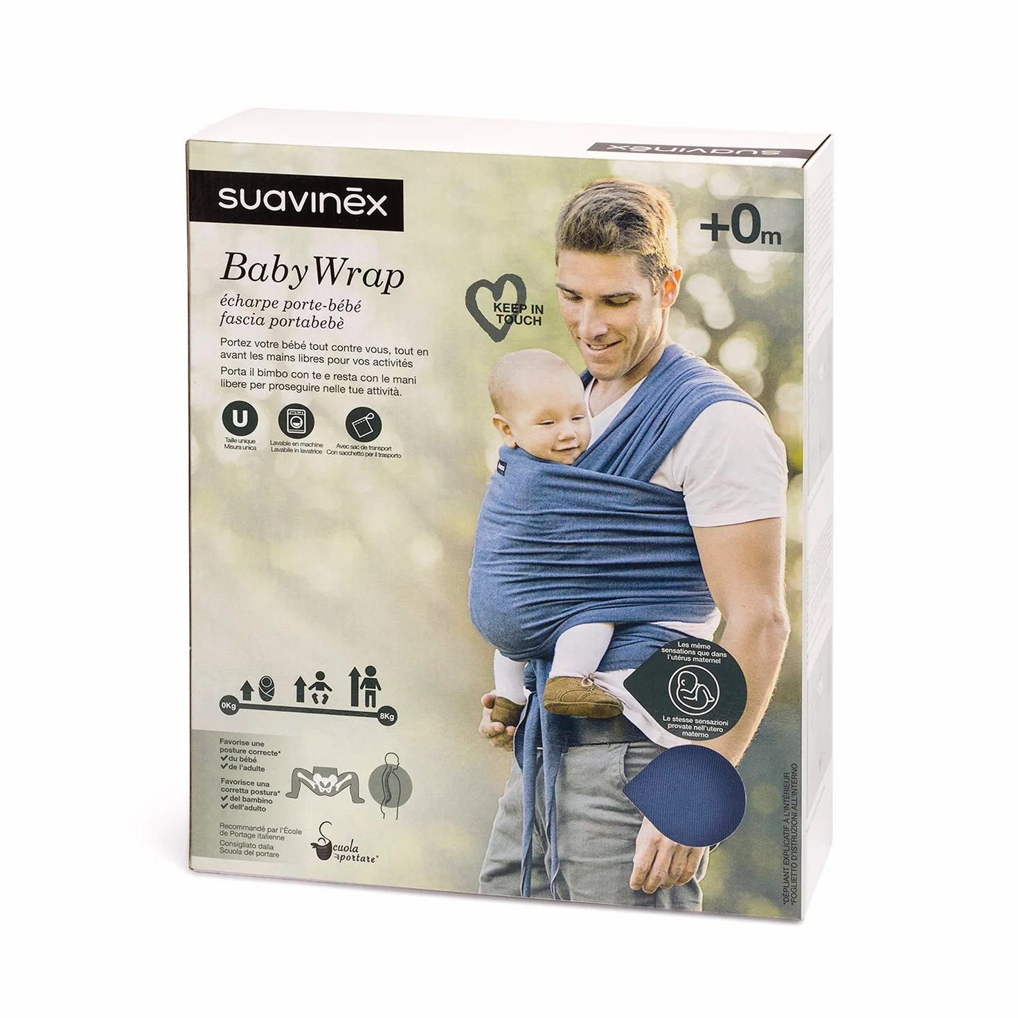 Suavinex Baby Wrap Fular Portabebés Elástico para Recién Nacidos hasta 8 kg Azul