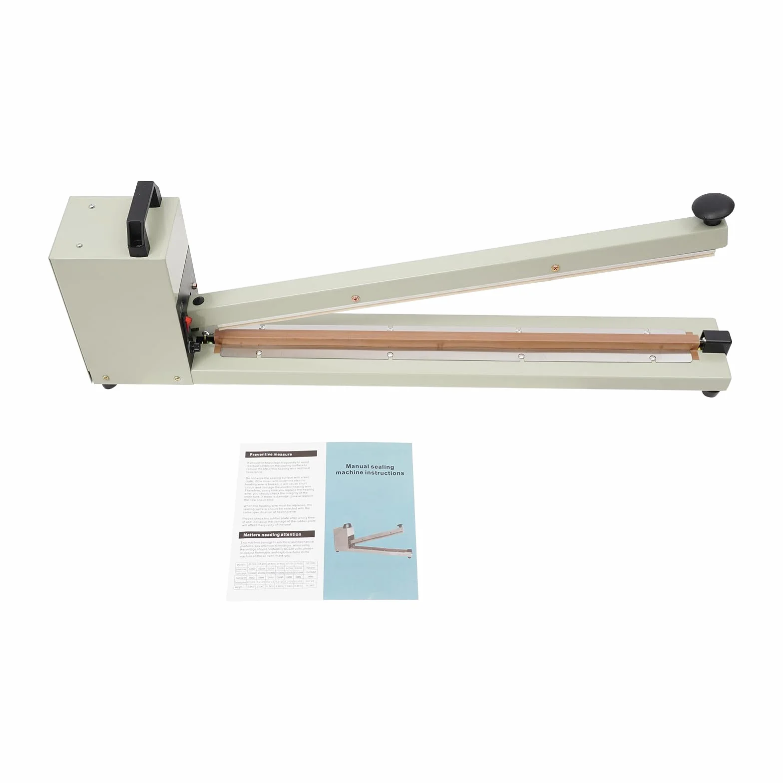 Selladora 600 mm, termoselladora 750 W, soldadora con 8 niveles de temperatura, ancho de sello 3 mm, ideal para hogar, panaderías, cafeterías y pequeños comercios