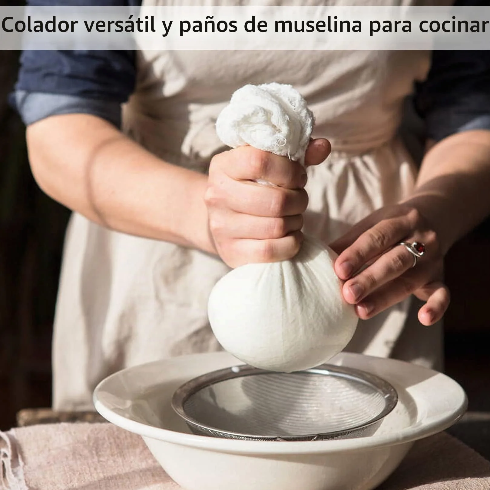 4 Piezas Telas Filtrantes Reutilizable, Paños de Muselina para Cocinar, 50 x 50 cm Tela para Queso de Algodón, Filtro de Algodón para Colar Leche de Almendras, Zumos, Batidos de Frutas