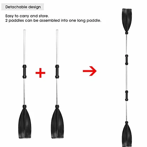 Aramox Remos Kayak Aleación Aluminio Desmontables 125 cm Flotantes Portátiles Pala Ancha Canoa Balsa Moto Acuática