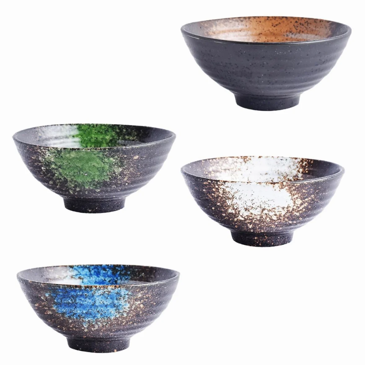 ABOOFAN Cuencos de Cerámica Juego de Surtidos Color Aleatorio Estilo Japonés Fácil de Limpiar y Apto para Comidas Frías o Calientes para Ramen y Sopa
