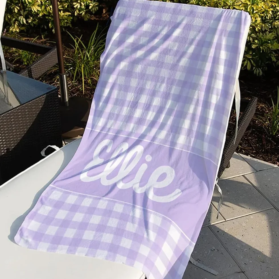 yky Toallas de playa personalizadas para adultos, toalla de playa con nombre personalizado, toallas de playa personalizadas, toalla de playa con nombre personalizado (90 x 180 cm)