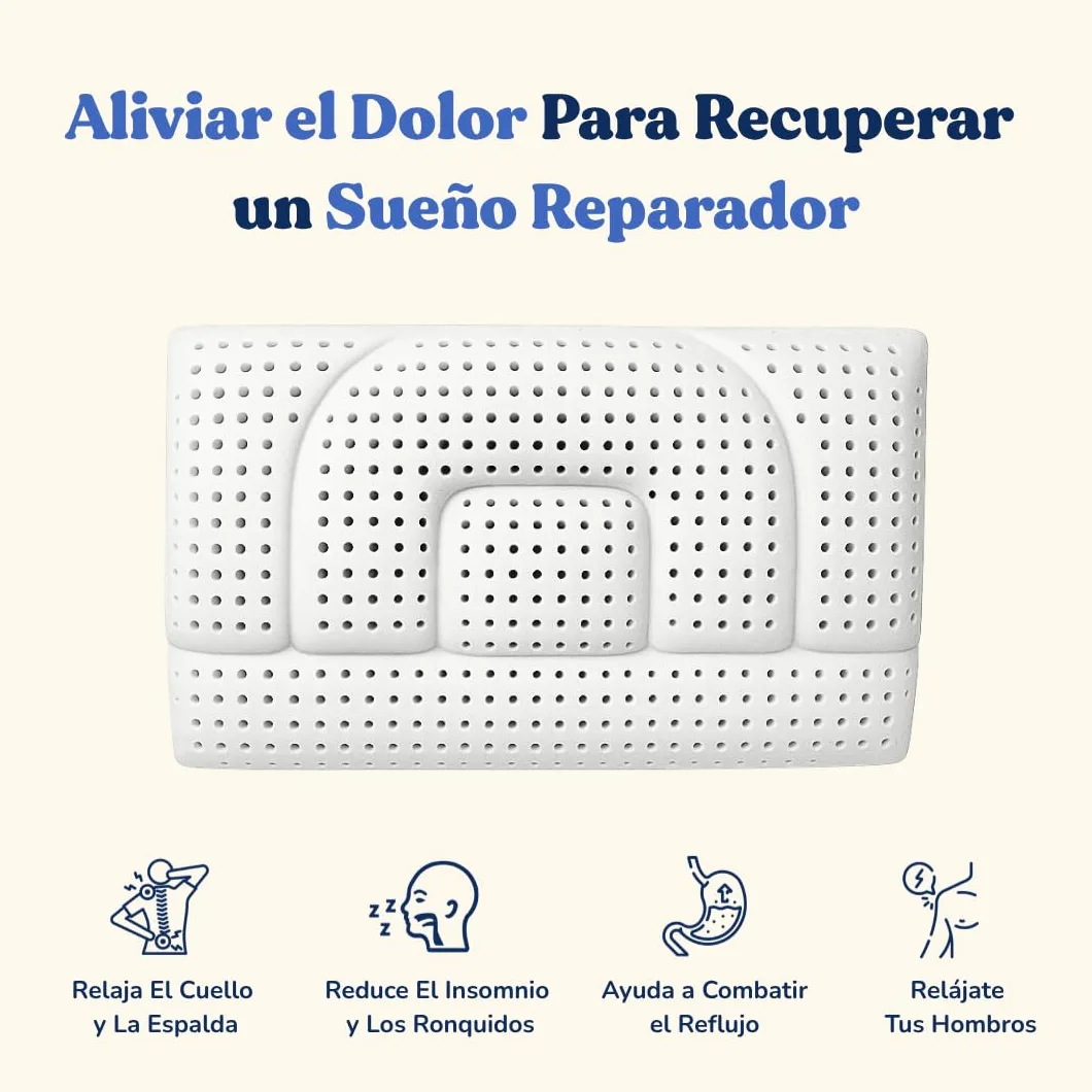 Almohada cervical de espuma viscoelástica – Almohada ortopédica patentada con dos alturas – Alivio del dolor de cuello – Transpirable, antiacaros, hipoalergénica, antirronquidos (Baja - 12 Cm) | Cojín ergonómico transpirable (70 x 40 cm) | Disponible en a