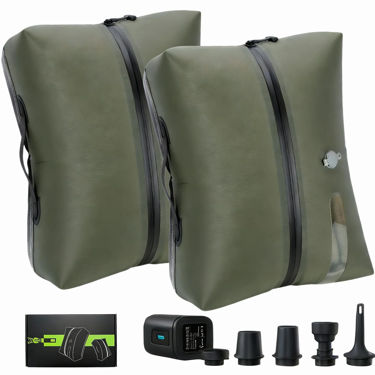 Bolsas de vacío para ropa, 20 l, juego de 2 unidades con bomba recargable de 1200 mAh, bolsas de compresión de TPU herméticas reutilizables con válvula y cremallera impermeable para maleta y mochila