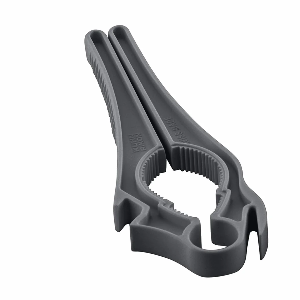 KUHN RIKON 5 en 1 Swiss Multiabridor gris, 5 funciones para abrir botellas, tapas de tubos, etc., abridor para diferentes aplicaciones