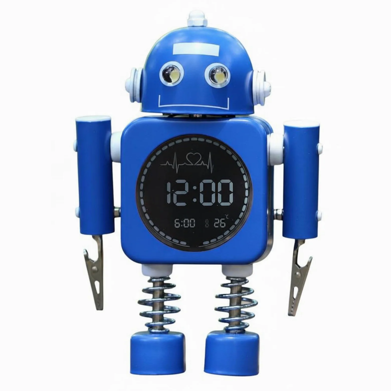Reloj Despertador Infantil Reloj Digital Despertador de Mesa Reloj de Noche Reloj de Cabecera con Display y Luz de Fondo Integrada Diseño Alegre y, Azul Oscuro