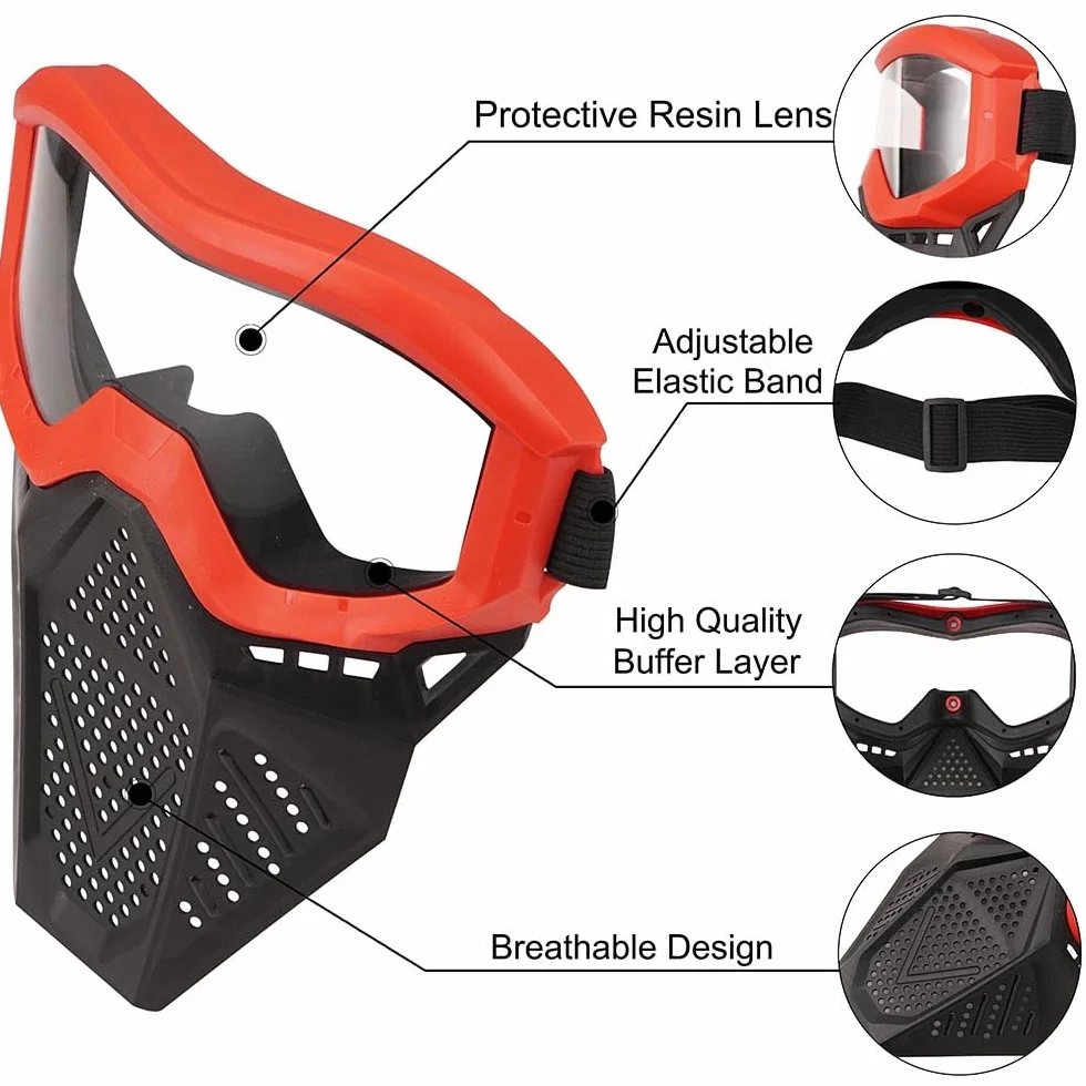 Toyer Pack 2 Mascarillas Tácticas Compatibles con Nerf Rival Rojo y Azul
