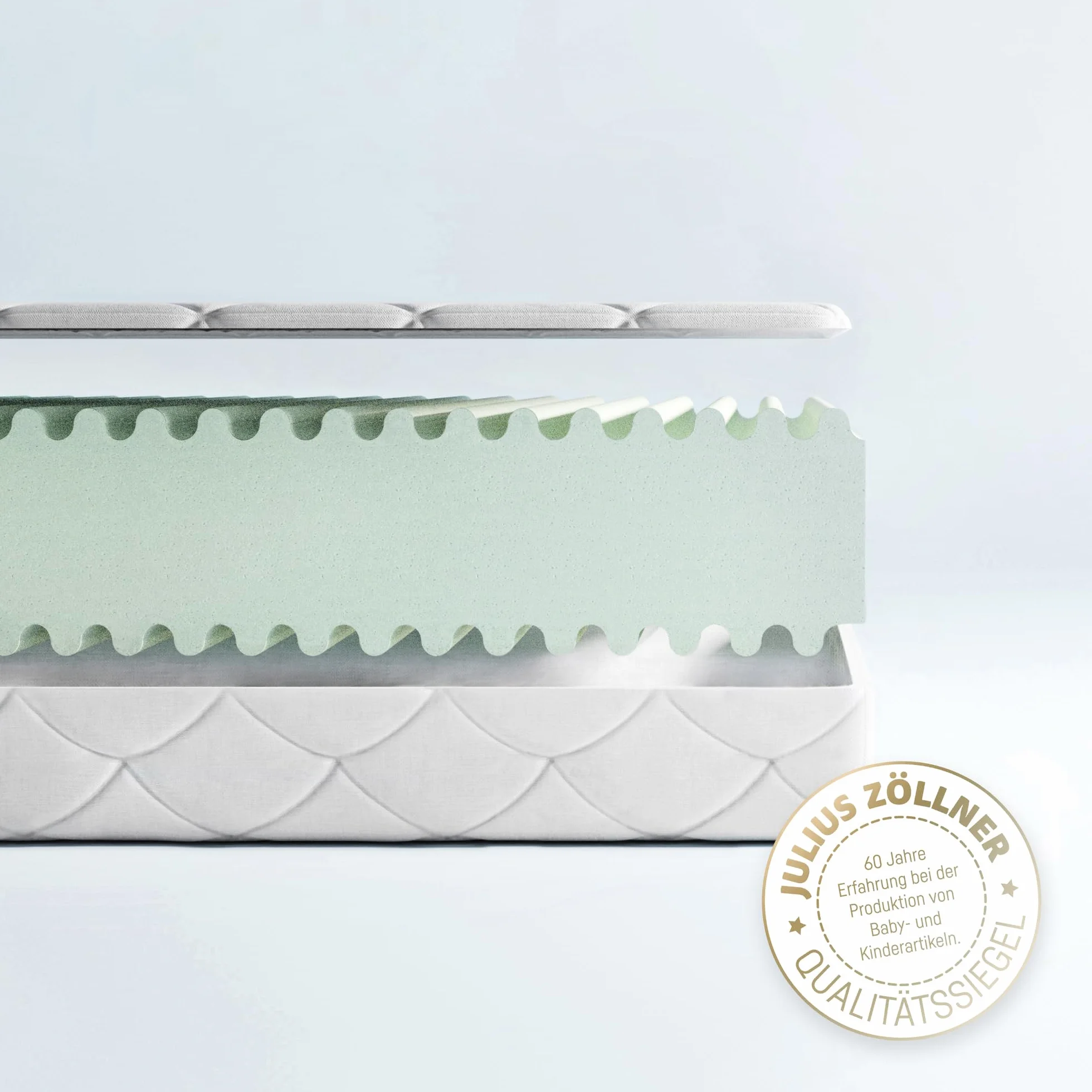 Julius Zöllner Colchón Juvenil Soft Junior, Espuma Confort Premium con Perfil Ondulado, Certificado Öko-Tex Standard 100, Fabricado en Alemania, tamaño 90 x 200 cm