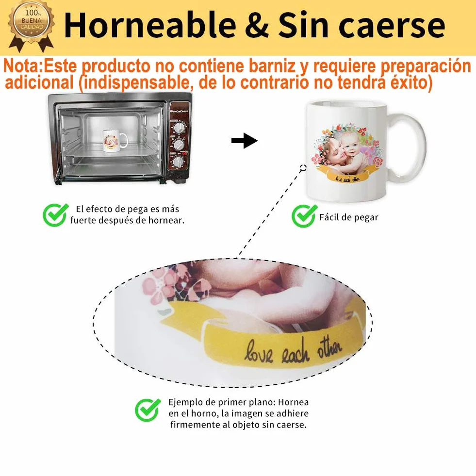 TransOurDream-Marca de confianza,Imprescindible para fiesta,Papel Calcomanía transparente al Agua (A4x10) Waterslide decal paper,Utilizado en vasos, velas, cerámica, etc.ES-6-10