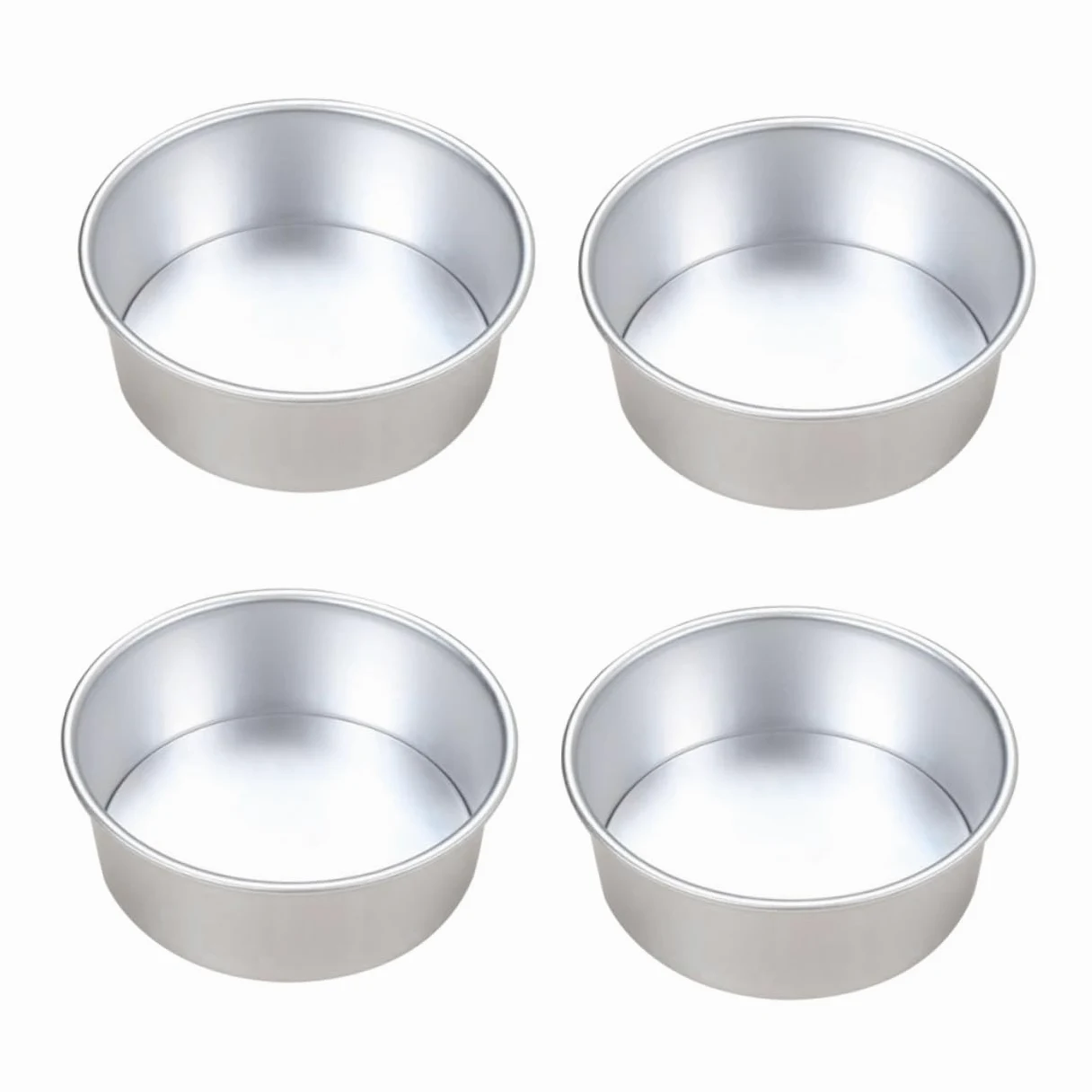 VALICLUD 4 Piezas Molde para Hornear Pasteles Aleación de Molde Redondo Fondo Extraíble Bandeja Antiadherente para Hornear Tartas para Pasteles de Cumpleaños