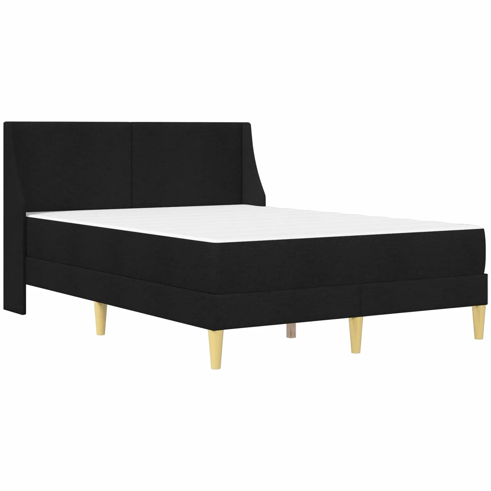 Estructura de cama con colchón y cabecero de poliéster, núcleo de muelles ensacados, colchón de espuma fría, somier ergonómico transpirable para dormitorio, habitación juvenil, habitación de