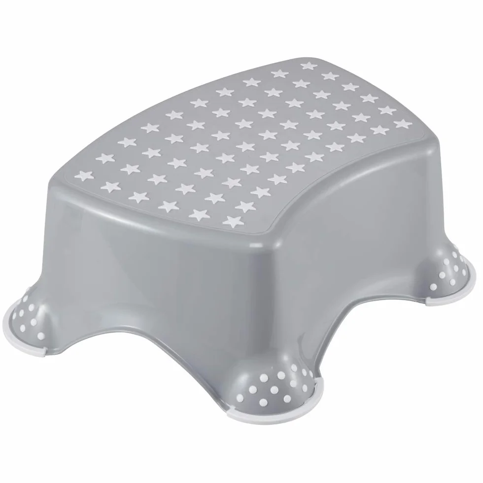 Keepper Taburete Escalón Estrellas Antideslizante 40,5x28,5x14 cm Gris