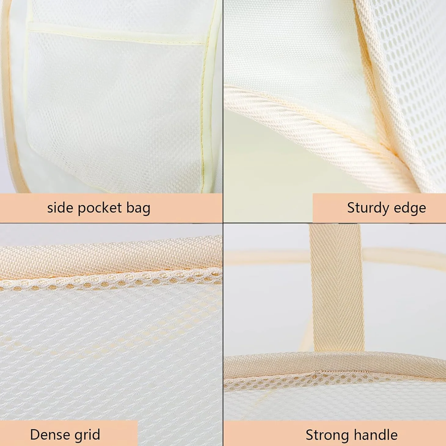 Cesto Plegable de Malla Plegable Pop-Up Malla Cesto de Ropa Bolsa Cesta de Colada Lavado Pop Up para Guardar Ropa y Objetos Pequeños