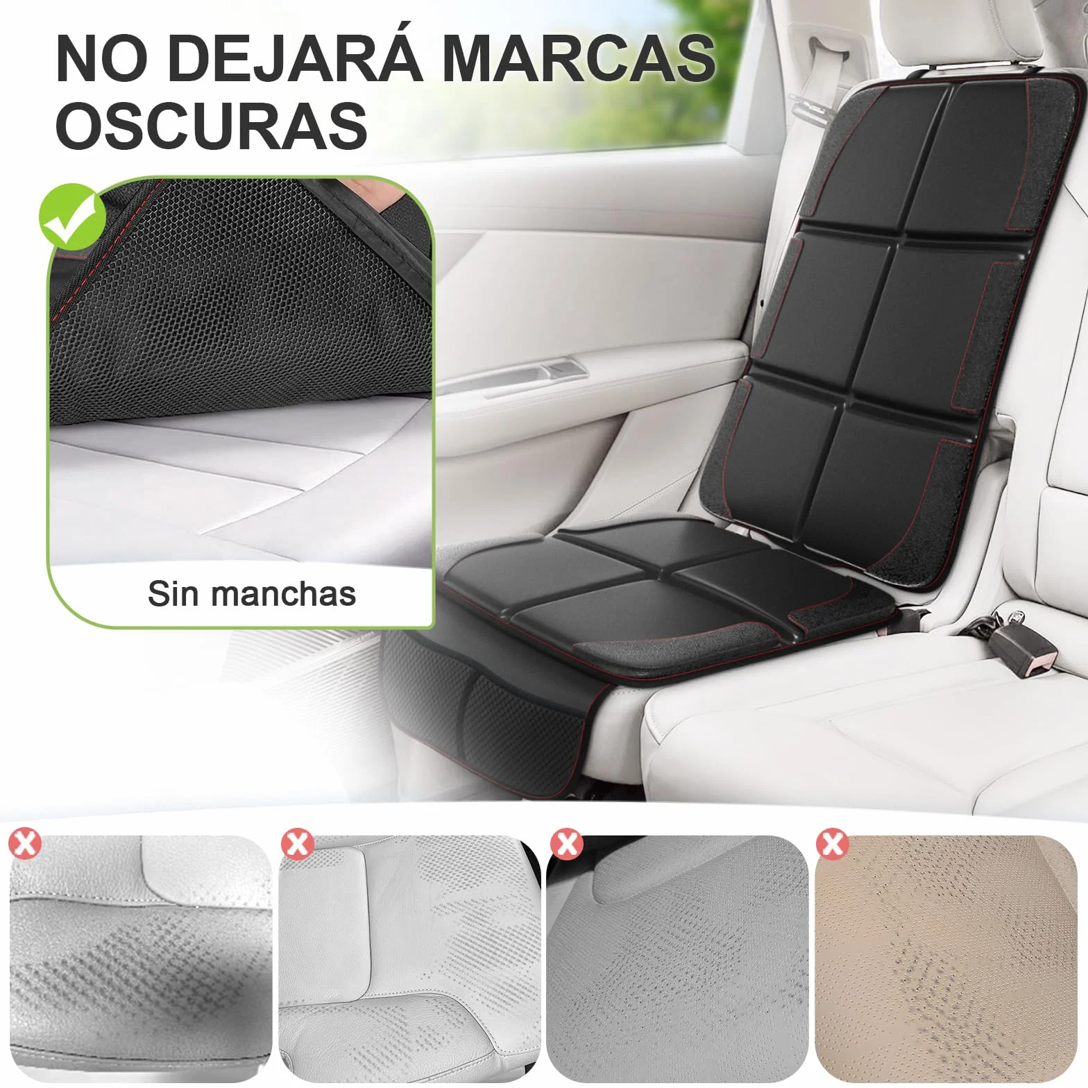 Gimars XL 2 Piezas Protector Asiento Coche Silla Bebe, [Compatible ISOFIX], Universal Impermeable Tela Oxford 600D Protector Silla Coche Niños con 2 Bolsillos de Malla, SUV Sedán Camión, Negro