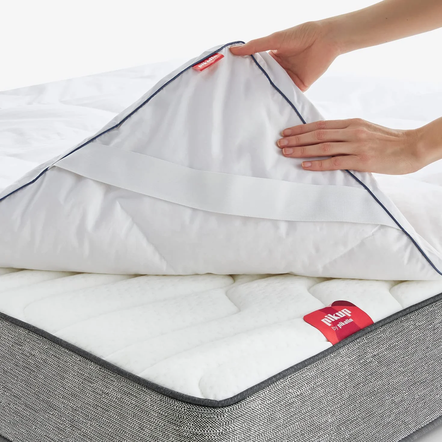 Pikolin Home - Topper de plumón 100% Natural y Transpirable | 90 x 190 cm | 5 cm | Sobrecolchón | Sensación de ingravidez | Confort Hotel de Lujo | Maximiza la sensación de Confort | KIOTO