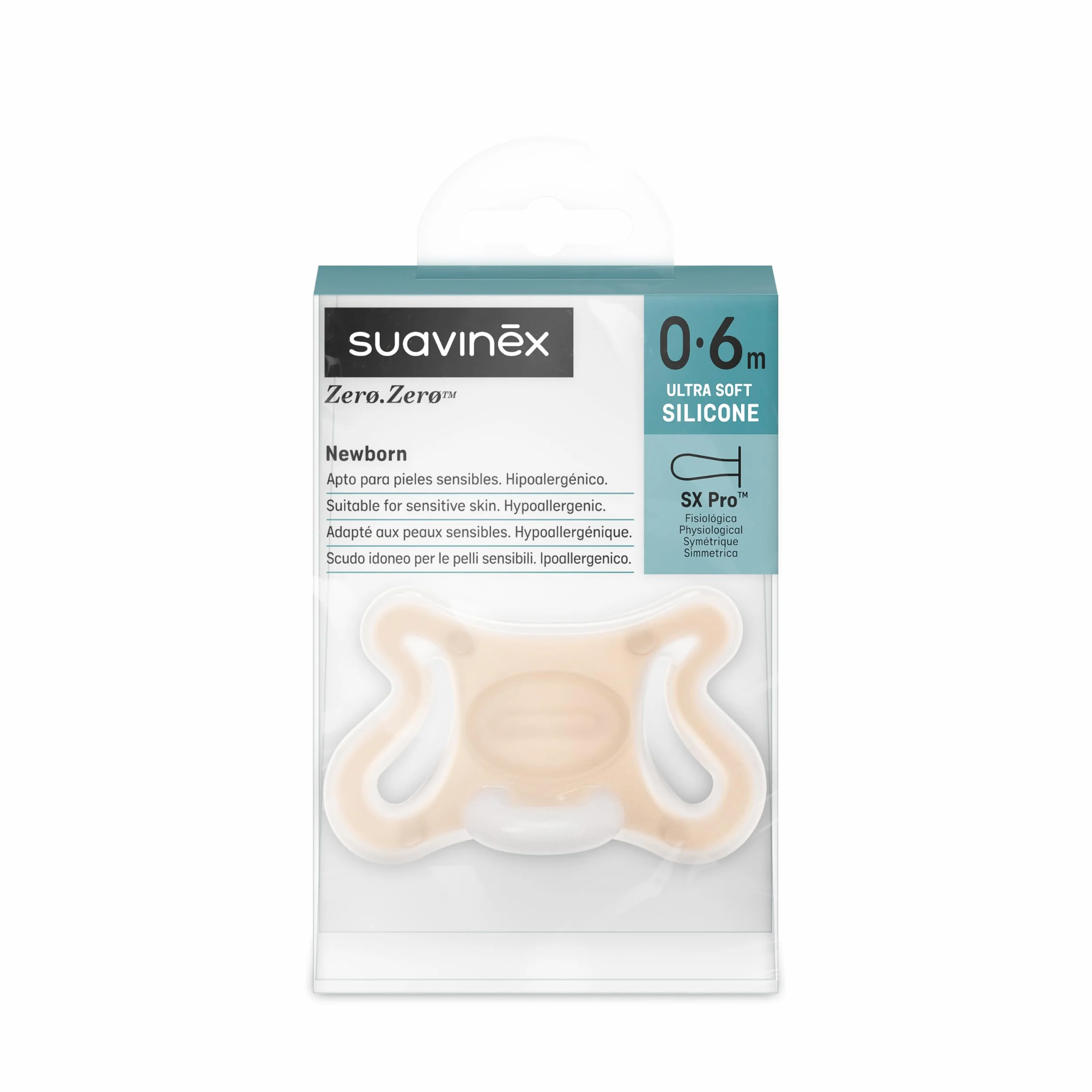 Suavinex Chupete Recién Nacido Zero Zero Tetina Fisiológica SX Pro 0-6 Meses Hipoalergénico Silicona