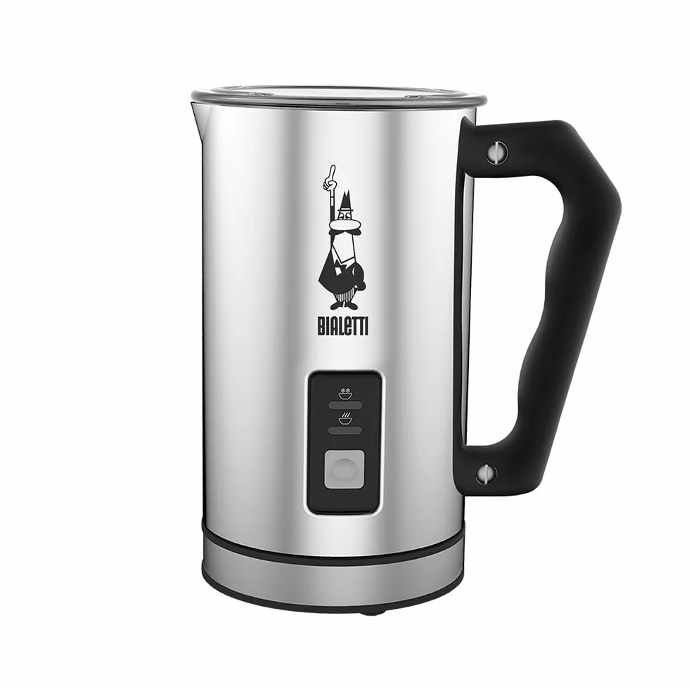 Bialetti 0004430 Eléctrico Leche Frother, 240 ml, 500 W, 1 carriba, Inoxidable Acero, Plata / Negro