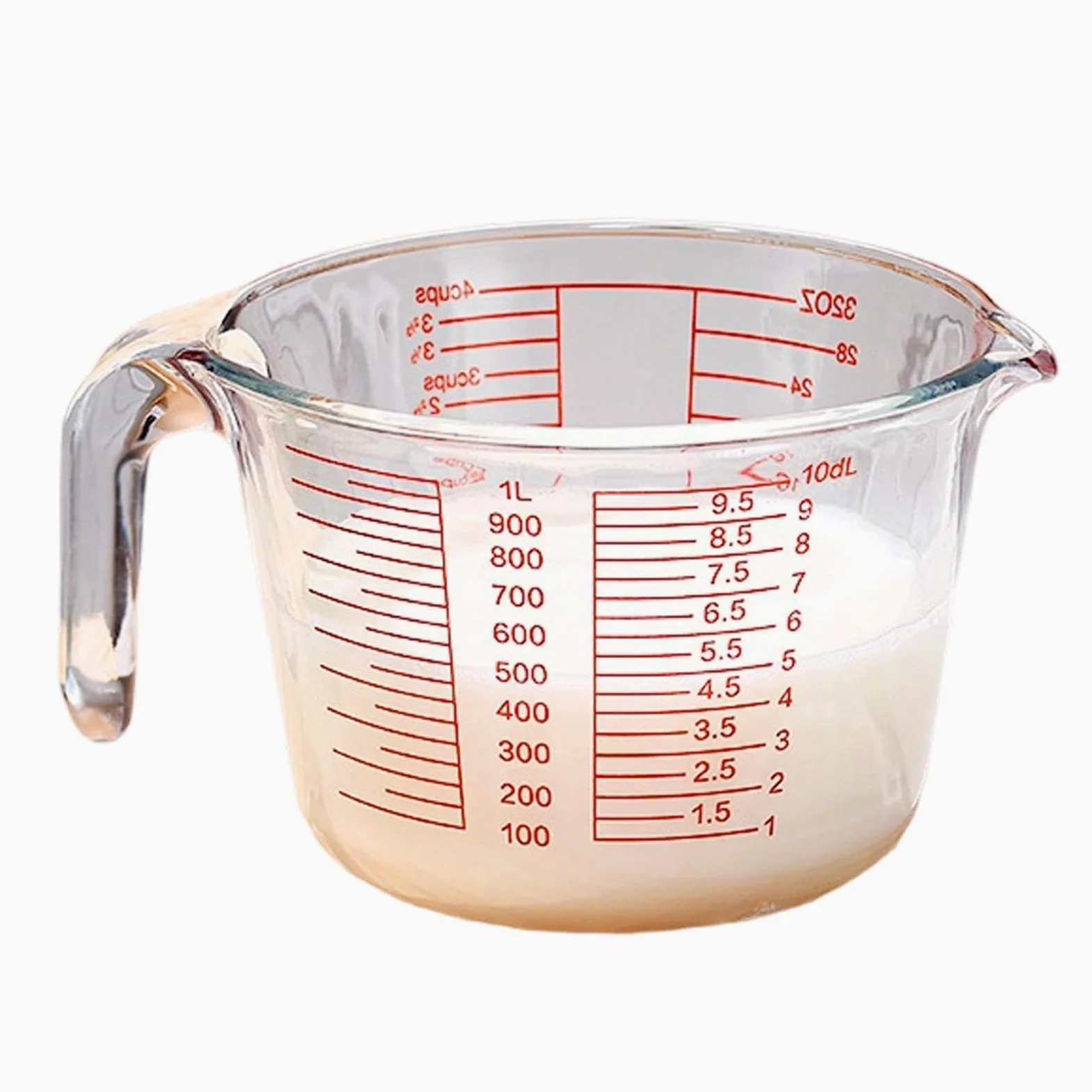 Vasos medidores de vidrio transparente portátil y | Contenedor de medición de líquidos para preparar comidas, cocinar, hornear, cocina, hogar, casa, alimentos de interior