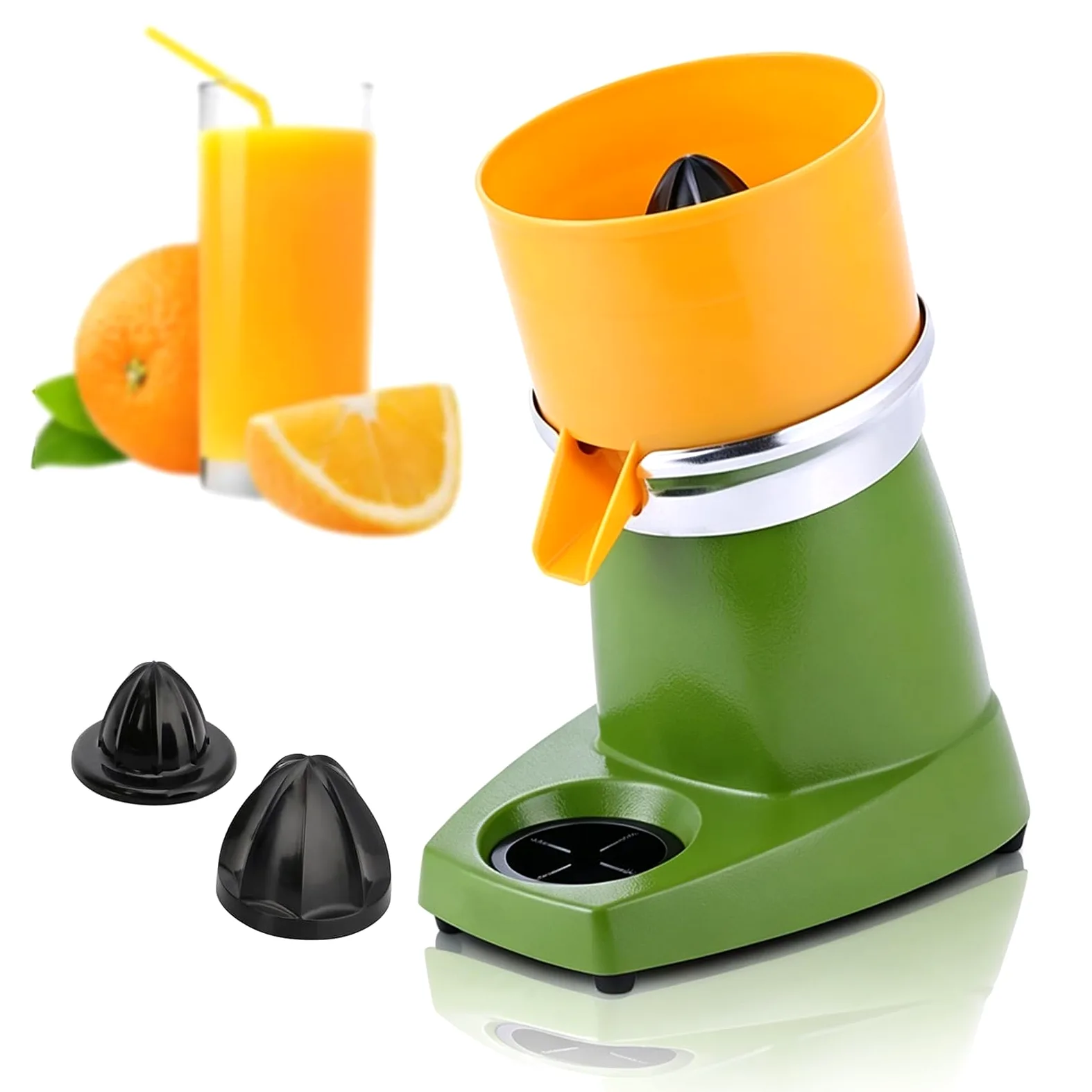 Prensa de cítricos eléctrica comercial, exprimidor de limón y naranja de alta eficiencia, canal de alimentación grande, 1400 RPM, hélices intercambiables para servicio de alimentos
