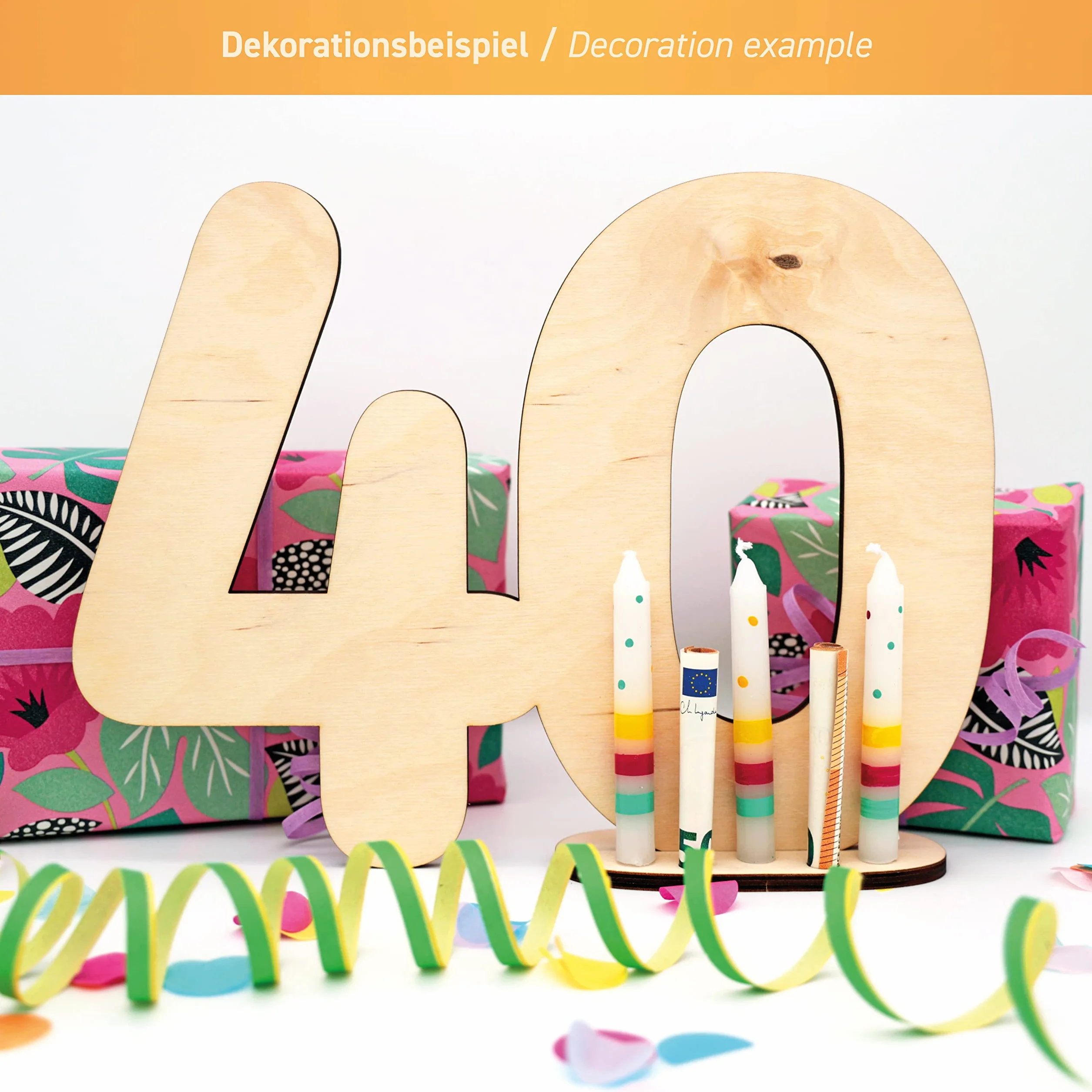 Libro de visitas de madera con cartel decorativo número 50 – para escribir como regalo con soporte y portavelas – para decoración de 50. cumpleaños, 50 años de aniversario