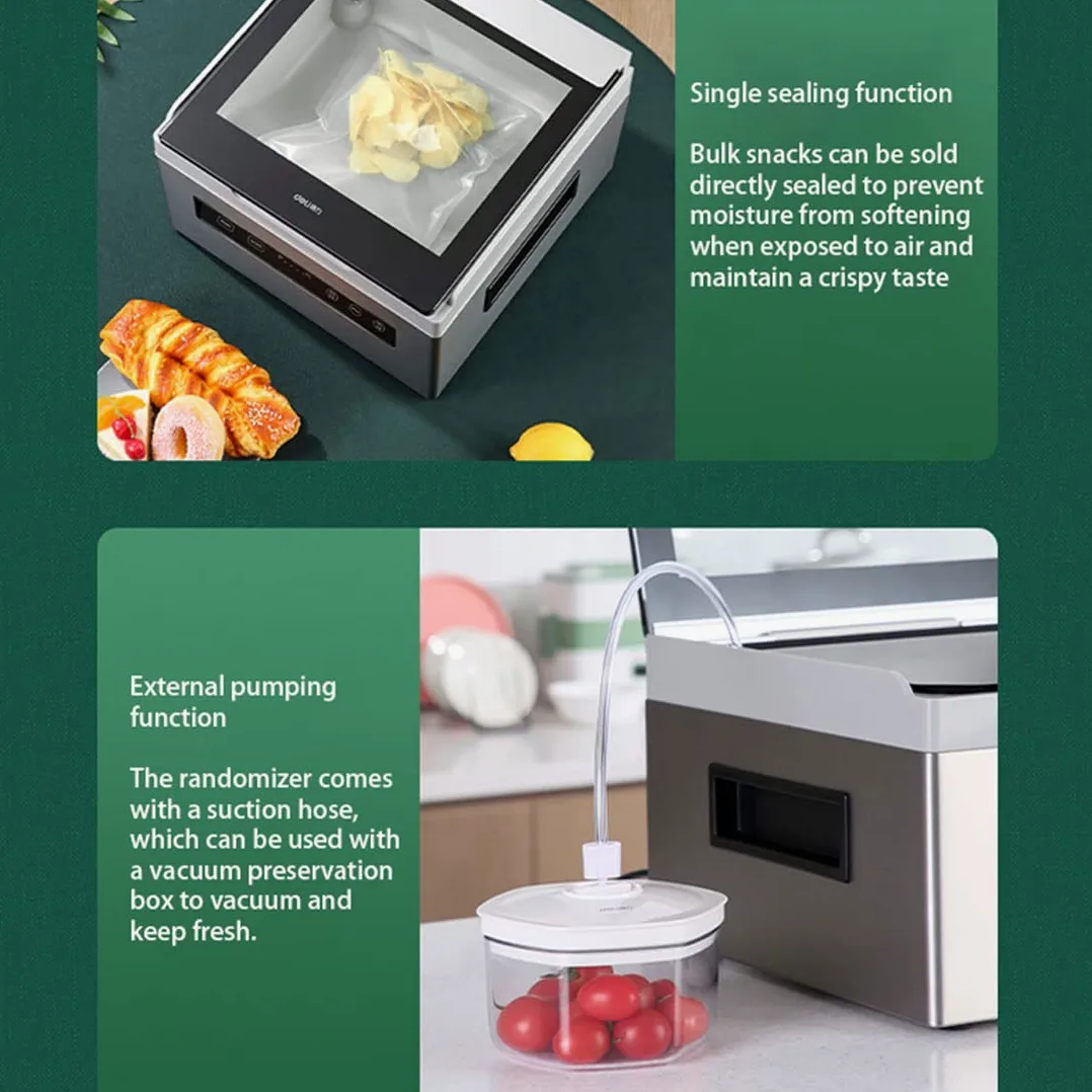 Máquina Comercial, sellador al vacío de cámara Máquina de Sellado al vacío Comercial de 320 W, Sistema de conservación de la máquina de envasado de Alimentos con Barra de Sellado d