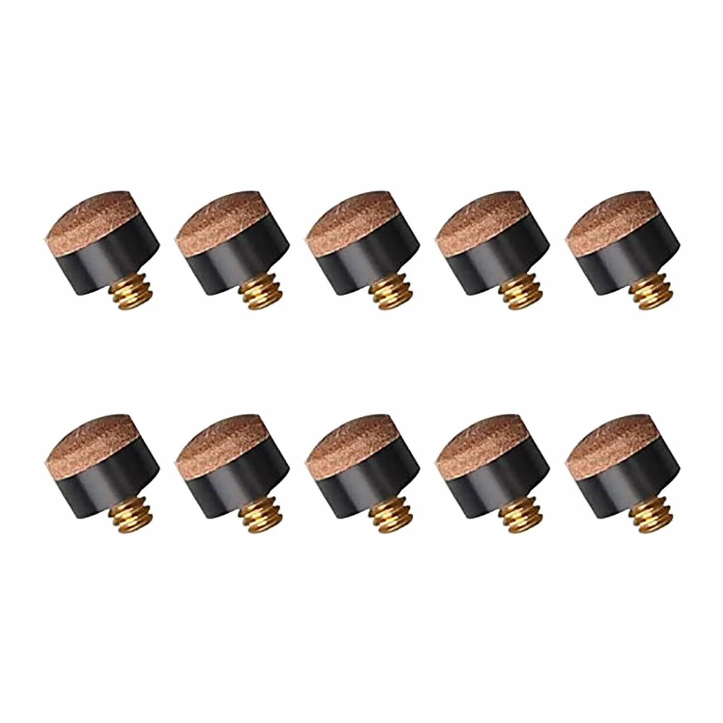 DaiUni Puntas de Billar Duro de 10mm Puntas de Repuesto de Rosca de Latón con Punteras de Billar Pool Tornillo para Billar，10 Pcs.