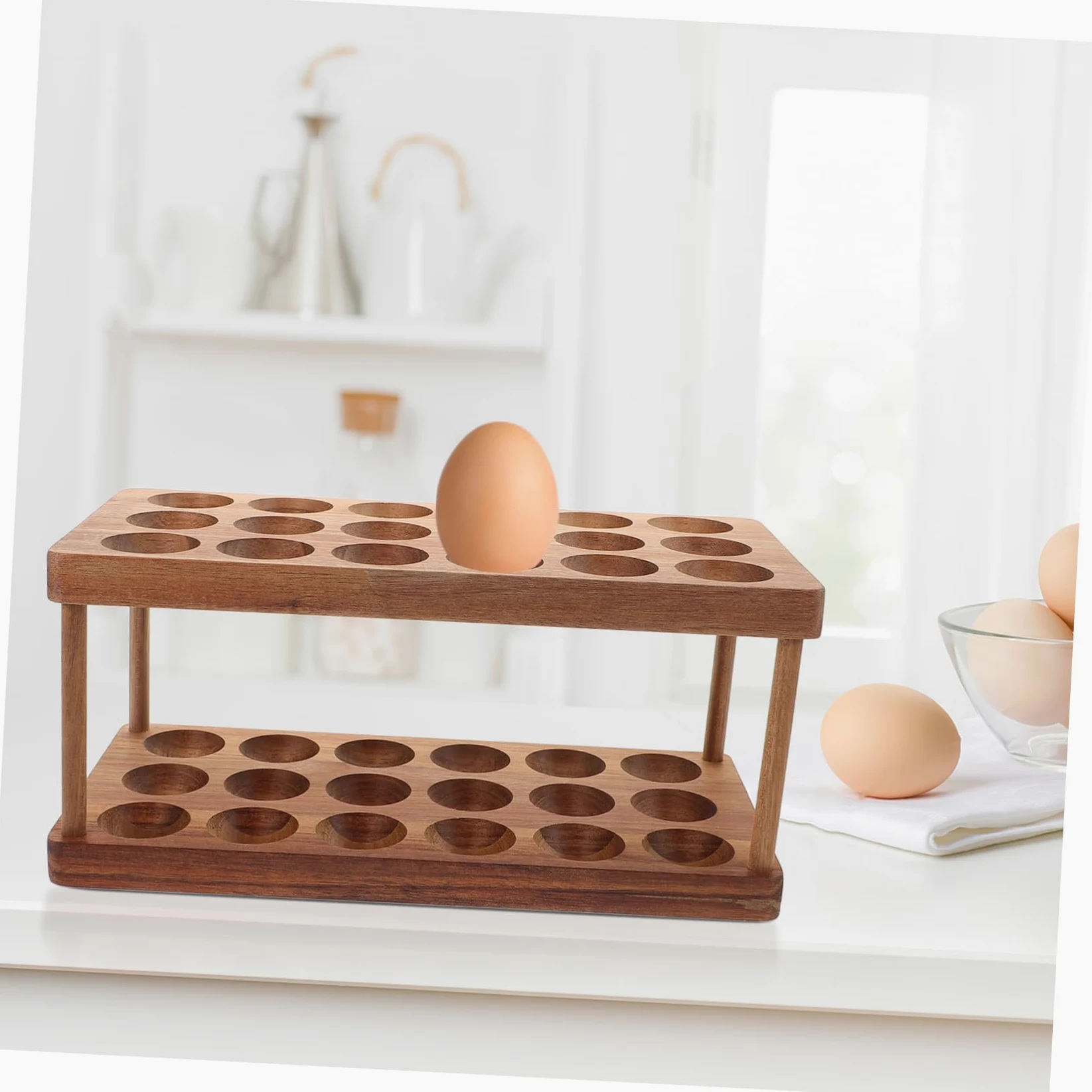 Alipis Estante para Huevos Frescos Rejilla De Doble Capa Soporte De Cocina Almacenamiento y Estético