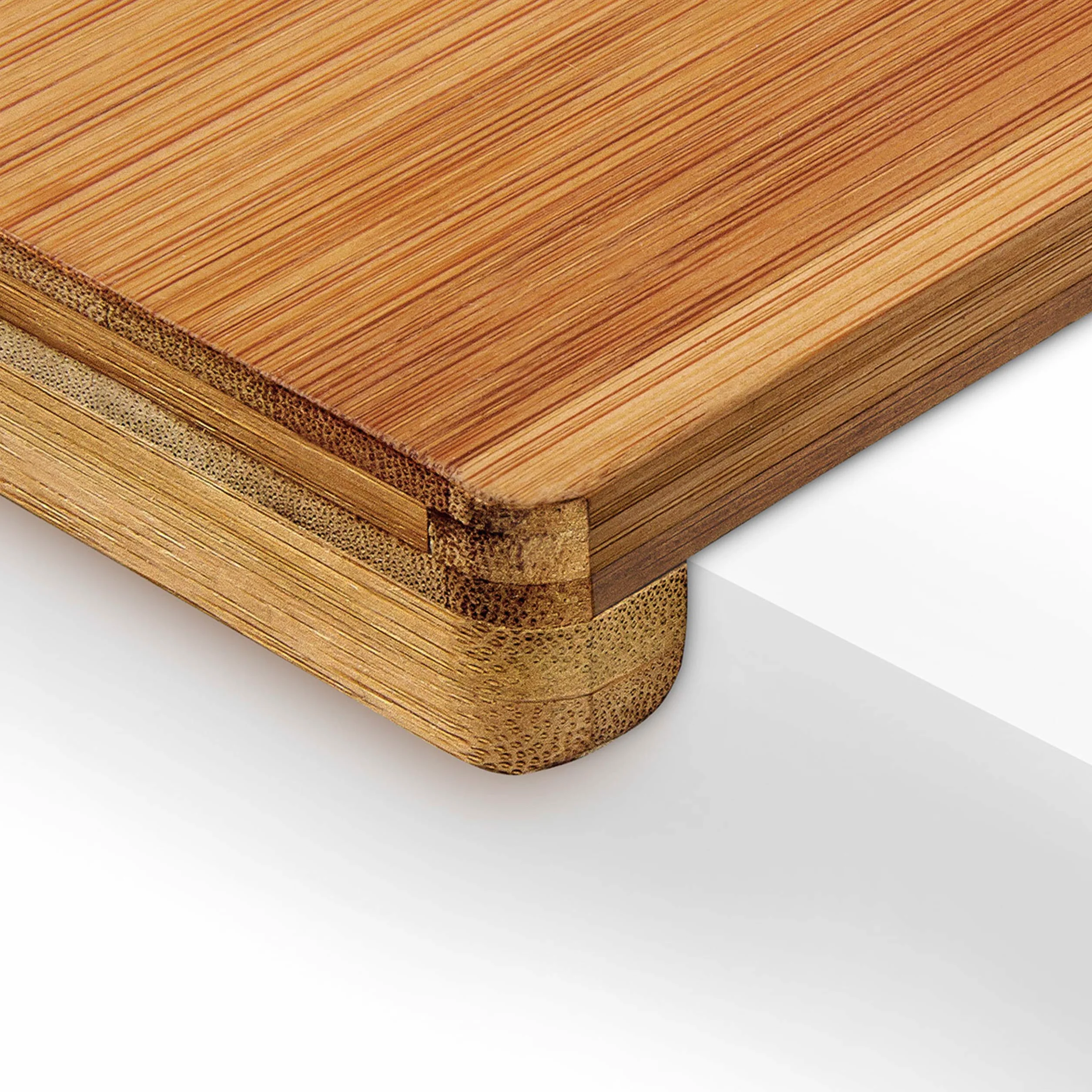 Relaxdays Tabla de Cortar bambú, 2,5 x 38 x 45 cm, Bandeja Corte Carne, Borde Elevado Doble, Reversible, Marrón Natural