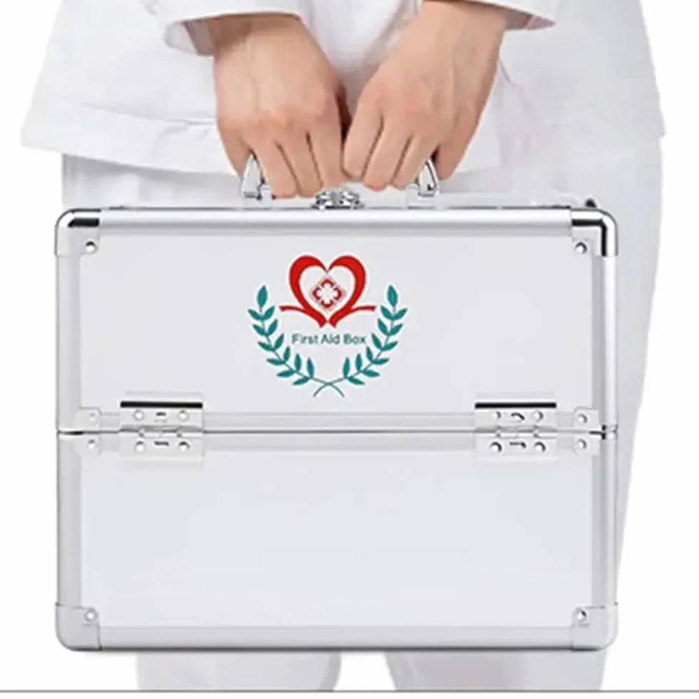 Caja De Medicamentos con Cerradura con Caja De Almacenamiento Portátil, Caja De Almacenamiento con Candado para Medicamentos para Niños,Silver-S