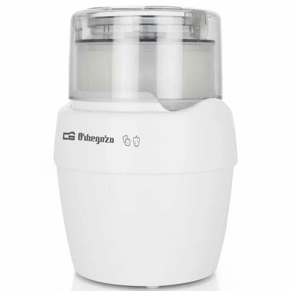 Orbegozo MC 4550 - Picadora eléctrica de alimentos, libre de BPA, 0,6 litros de capacidad, accionamiento mediante presión, 800 W de potencia