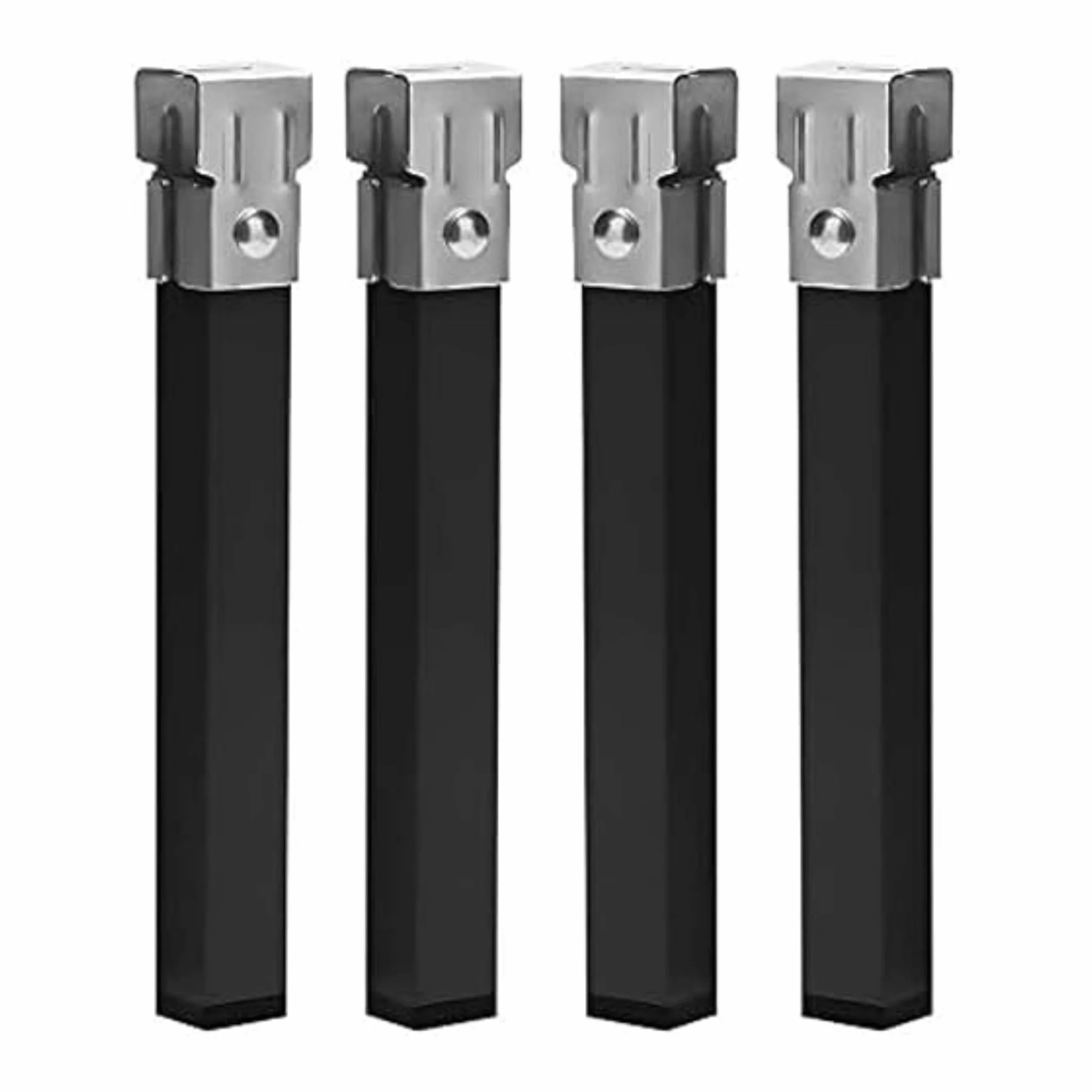 Miroytengo Juego de 4 Patas Cuadradas 30 cm Metálicas con Abrazadera para Somier Tubo 30x30 mm