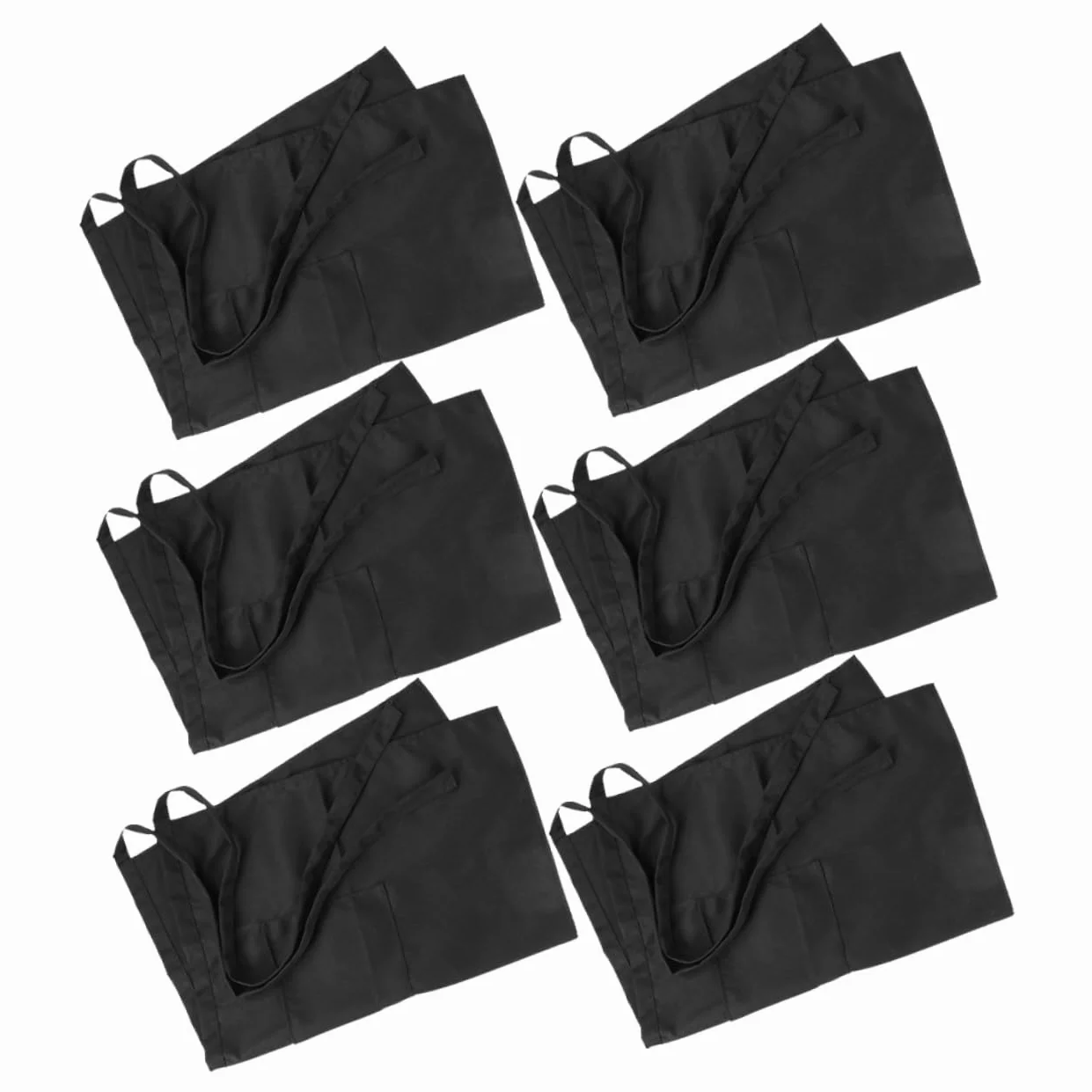 6 Piezas Delantal Corto de Cintura con Resistentes Manchas para Cocina y Barbacoa Diseño Unisex para Cocina y Servicio
