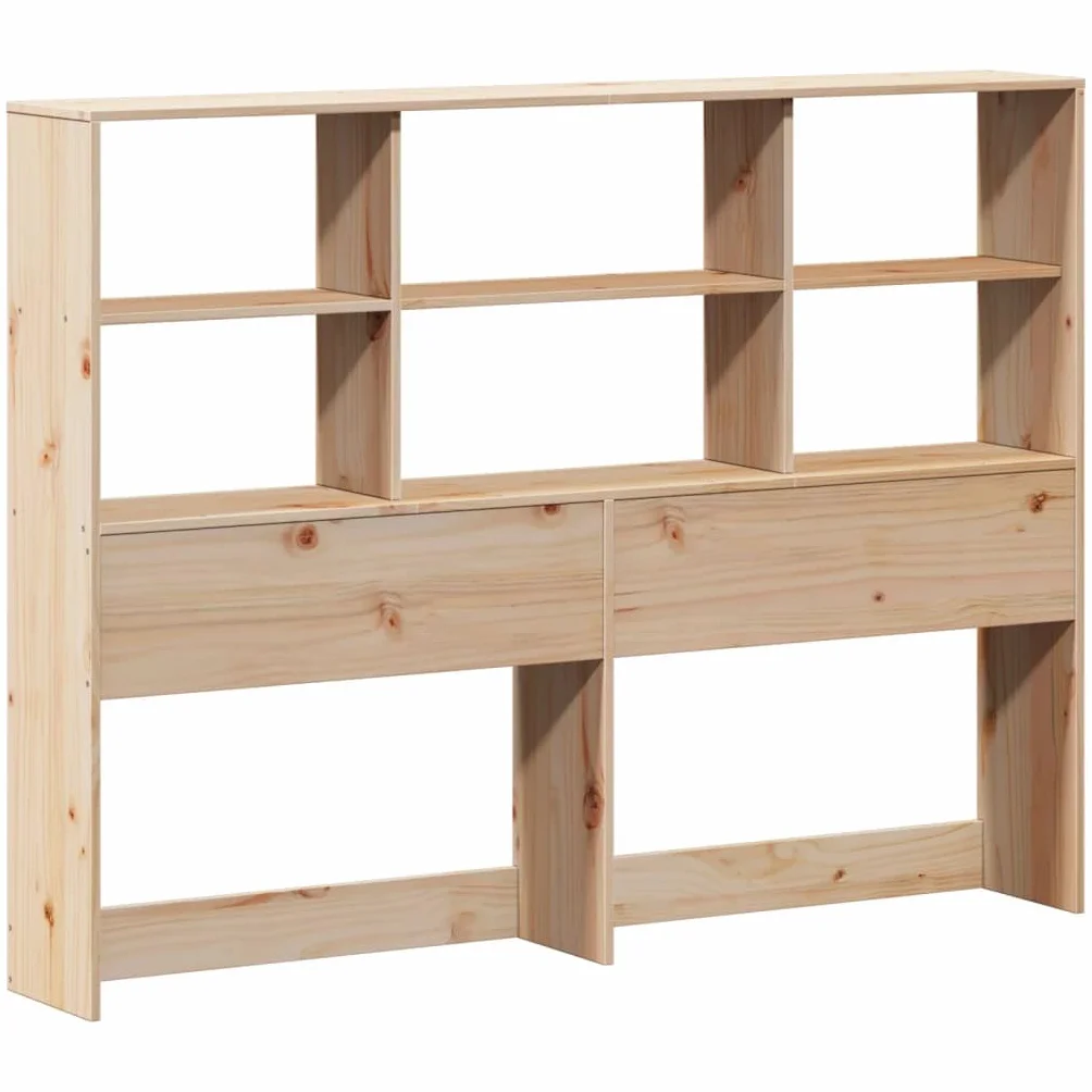 vidaXL Cabecero de Cama con almacenaje Madera Maciza de Pino 135 cm, cabecero de Cama, cabecero de Madera Maciza, cabecero con Compartimentos