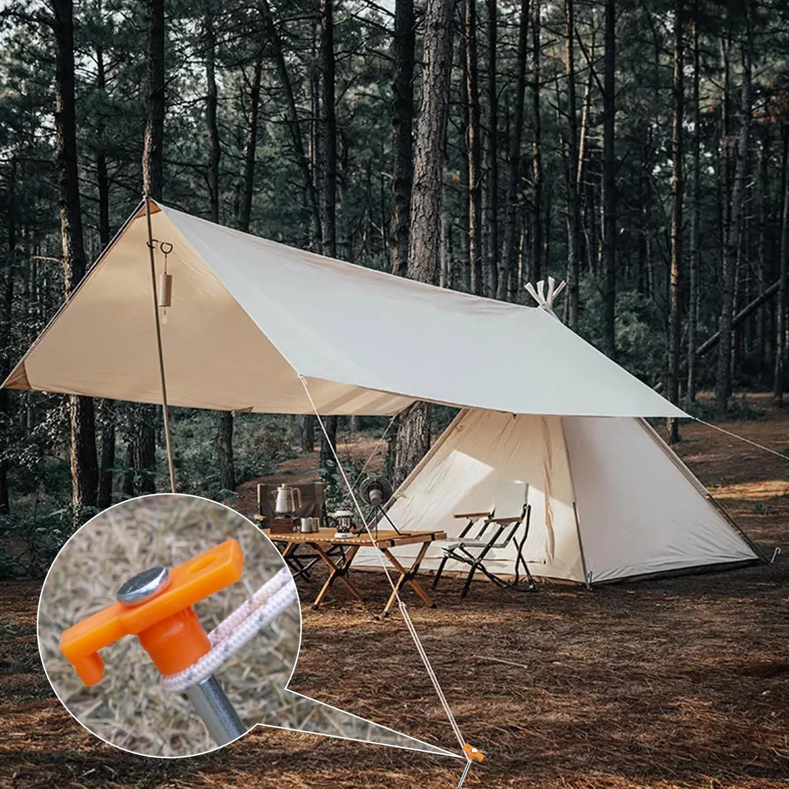 Piquetas de Acero para Carpa 18 cm Camping con Bolsa de Almacenamiento 20pcs Naranja