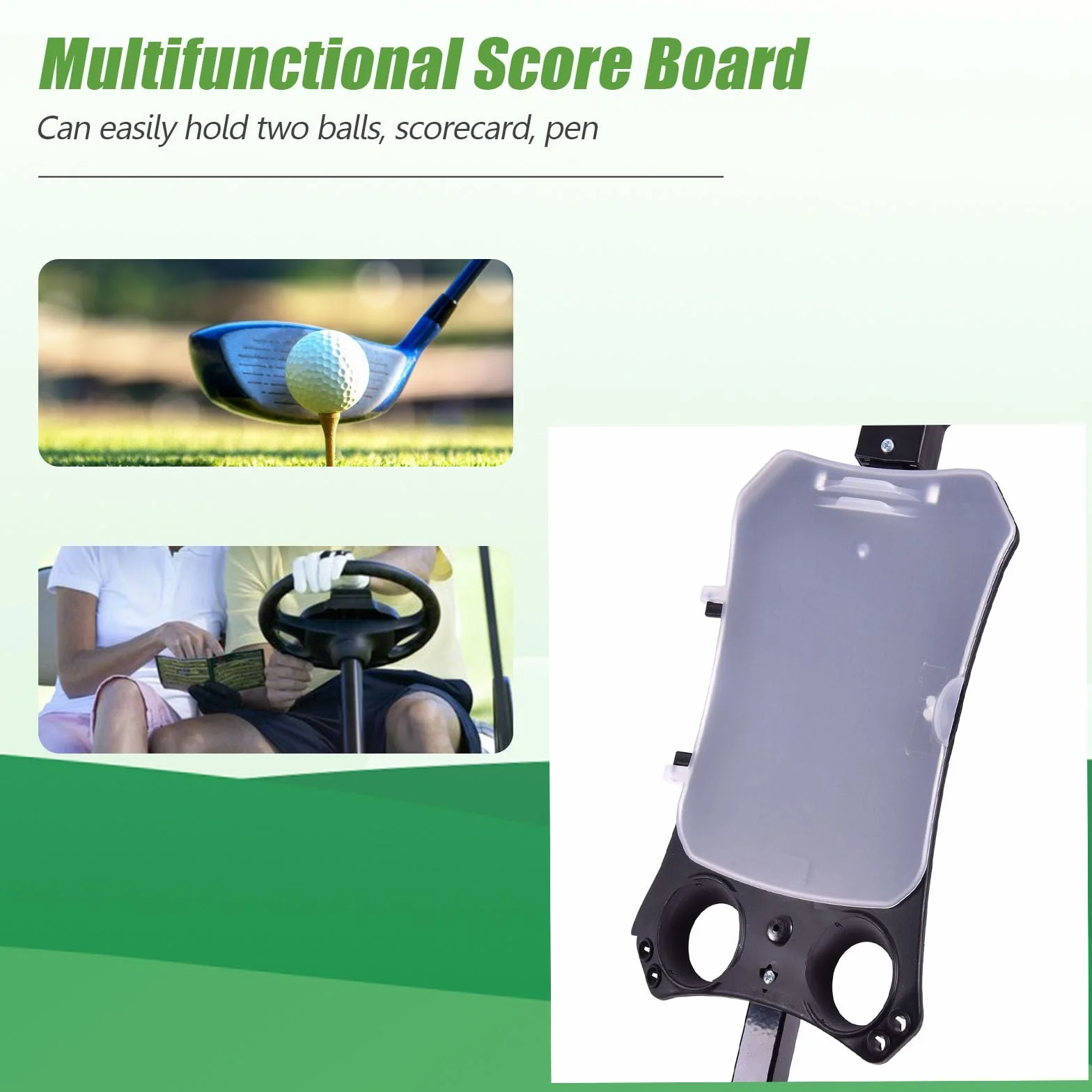 LIFEZEAL Carro de Golf Plegable con 2 Ruedas, Marcador, Correa Ajustable y Freno de pie