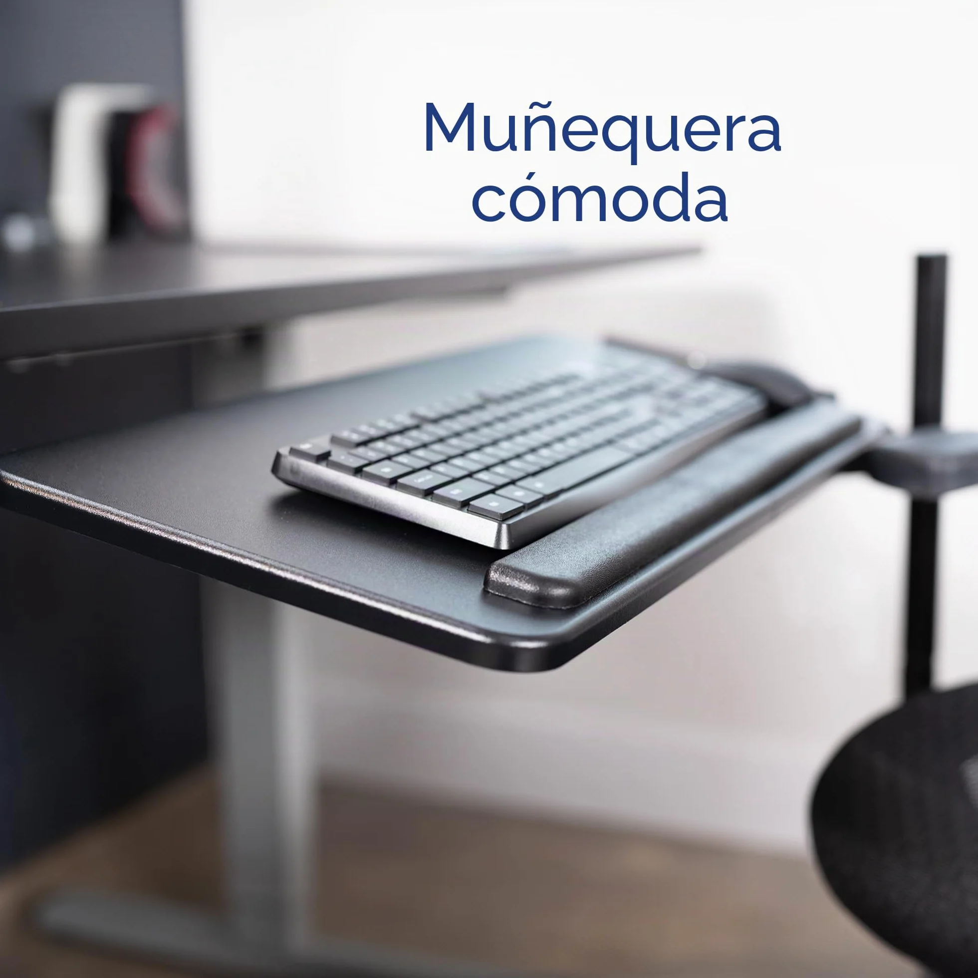 VIVO Mount-KB08C - Bandeja para teclado y mouse montada en silla de oficina, inclinación ergonómica, rotación de 360 grados, color negro, MOUNT-KB08C