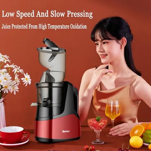 Licuadora de prensado en frío de 1000 ml con función de reversa, extractor masticador de baja velocidad de 50 RPM para frutas enteras, licuadora lenta de fácil limpieza para uso doméstico y de cocin